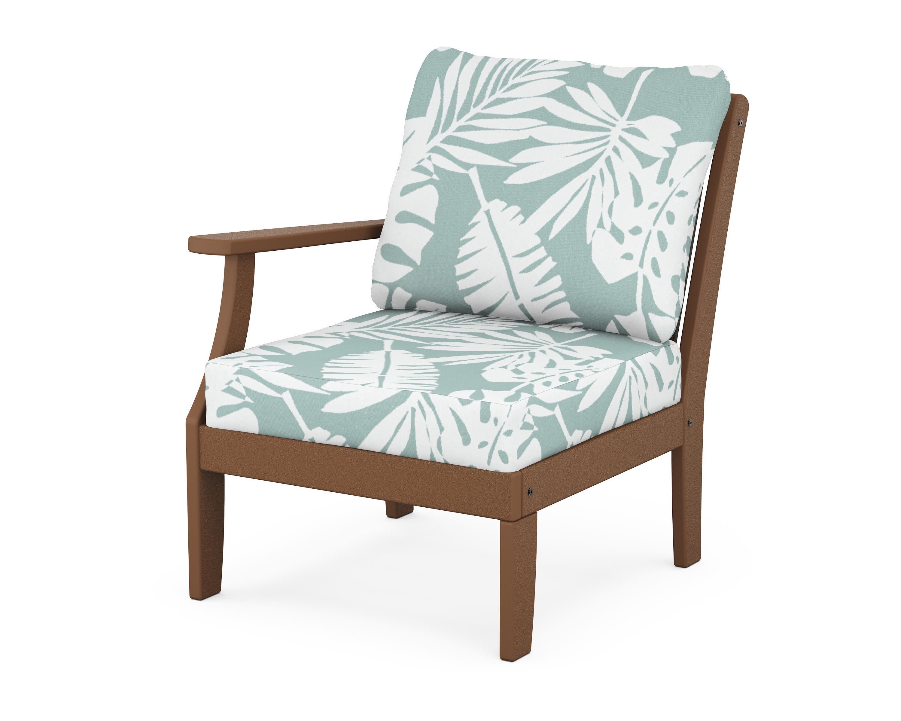Braxton Modular Left Arm Chair in Teak / Leaf Glacier Spa