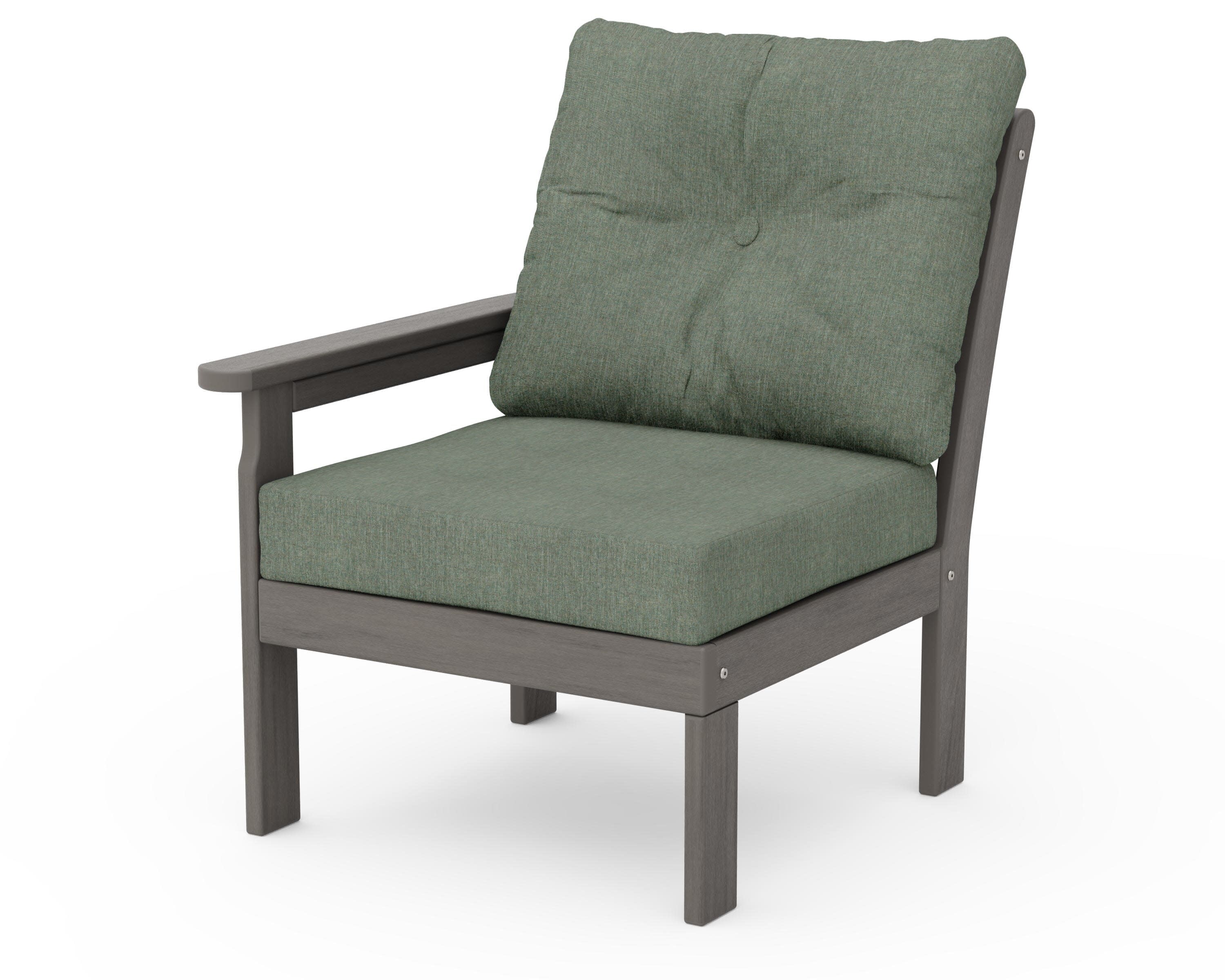 Vineyard Modular Left Arm Chair in Driftwood / Cast Sage
