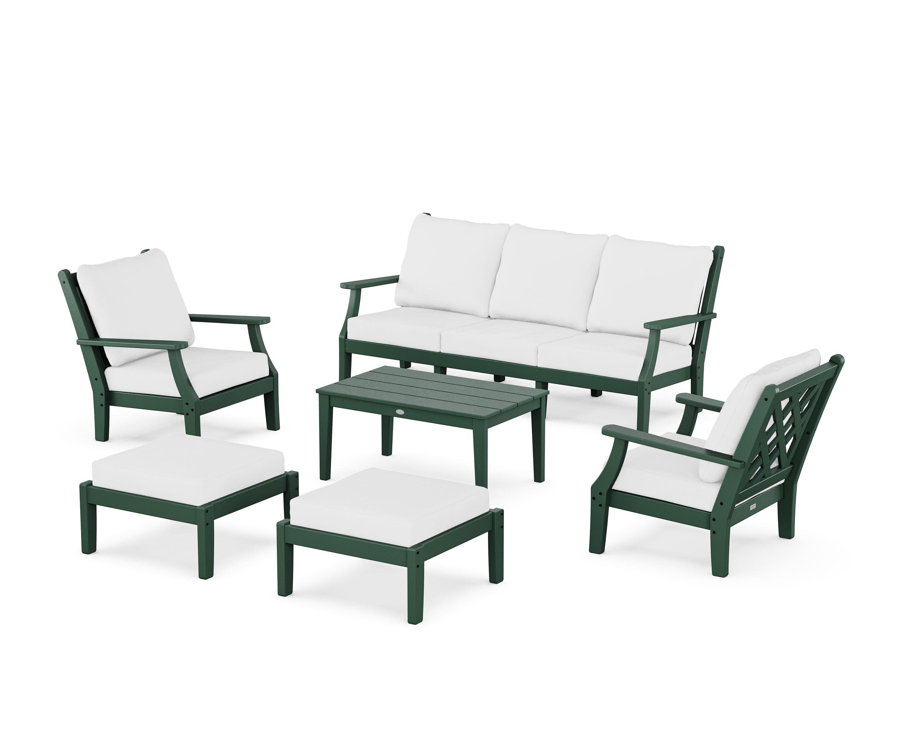 Wovendale 6-Piece Lounge Sofa Set in Green / Natural