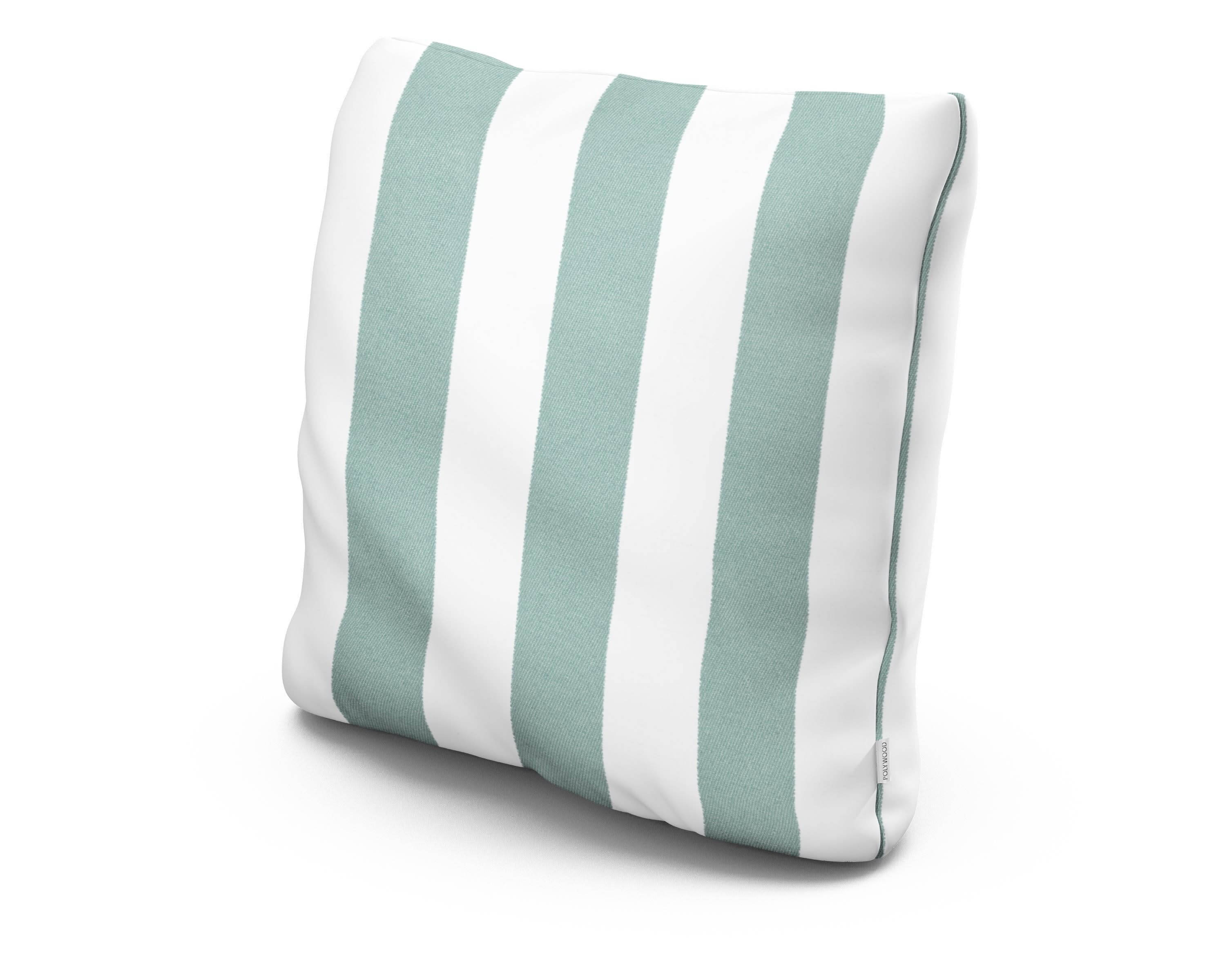 22" Outdoor Throw Pillow in Cabana Stripe Glacier Spa