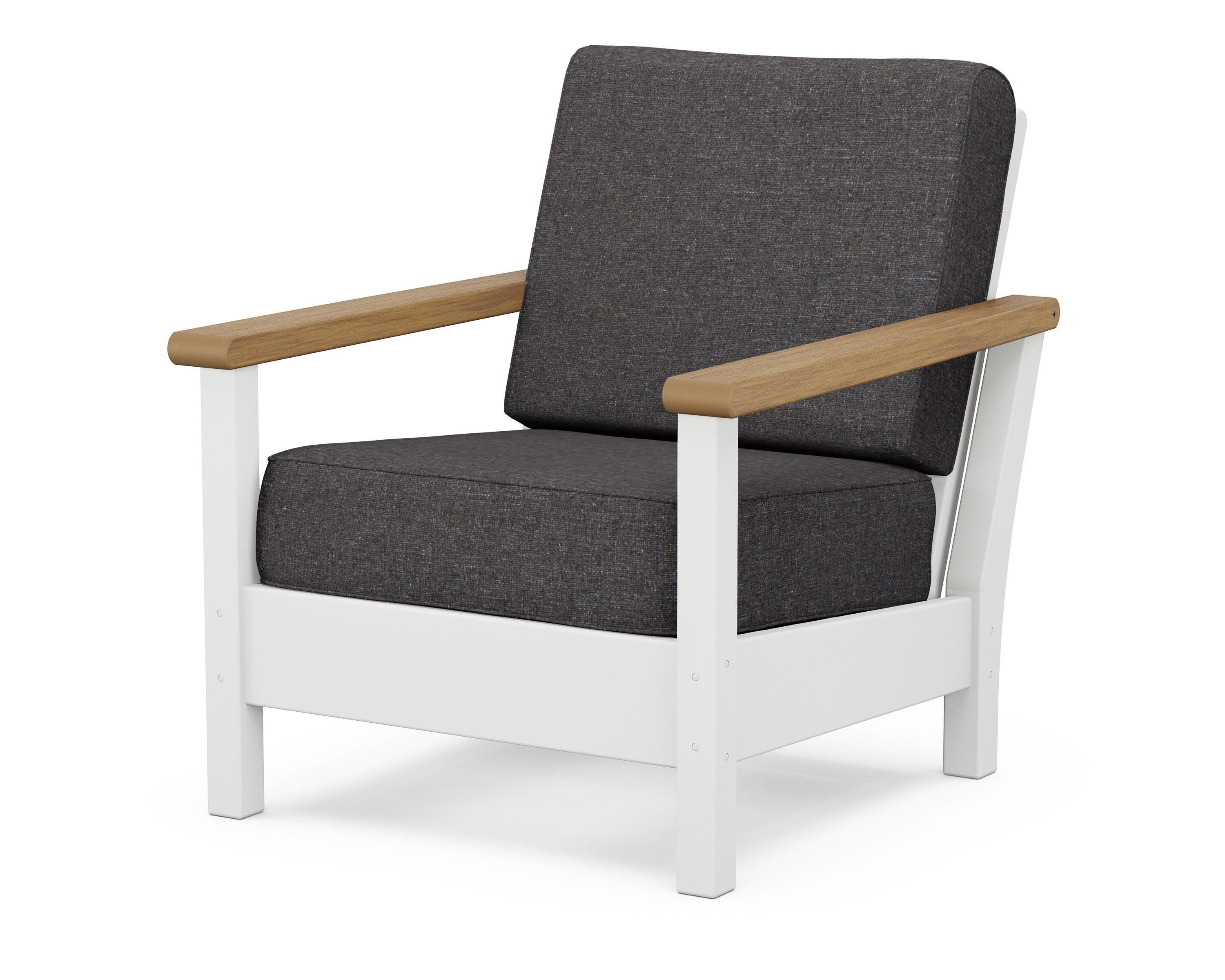 Harbour Deep Seating Chair in White / Natural / Ash Charcoal