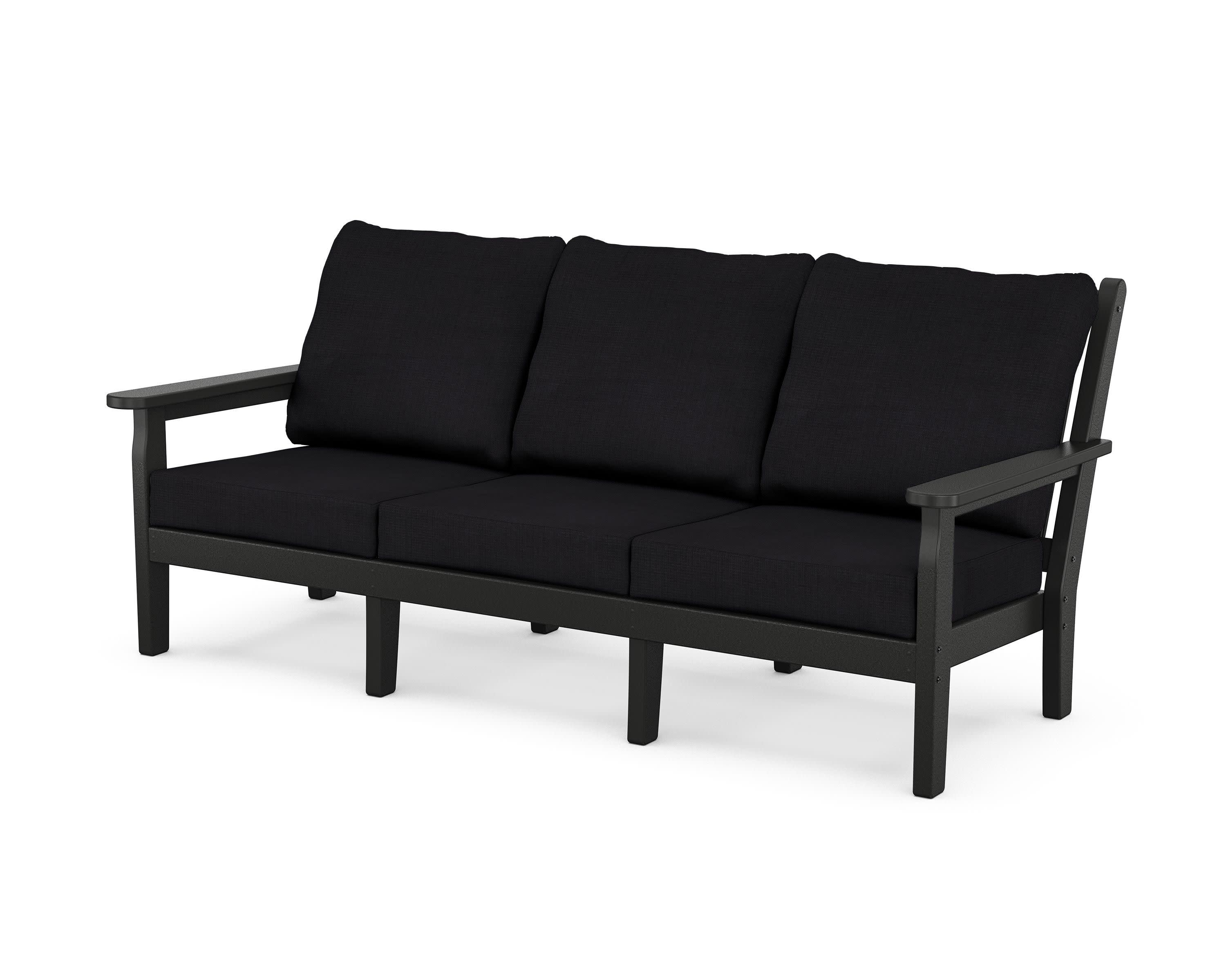 Chippendale Deep Seating Sofa in Black / Midnight Linen