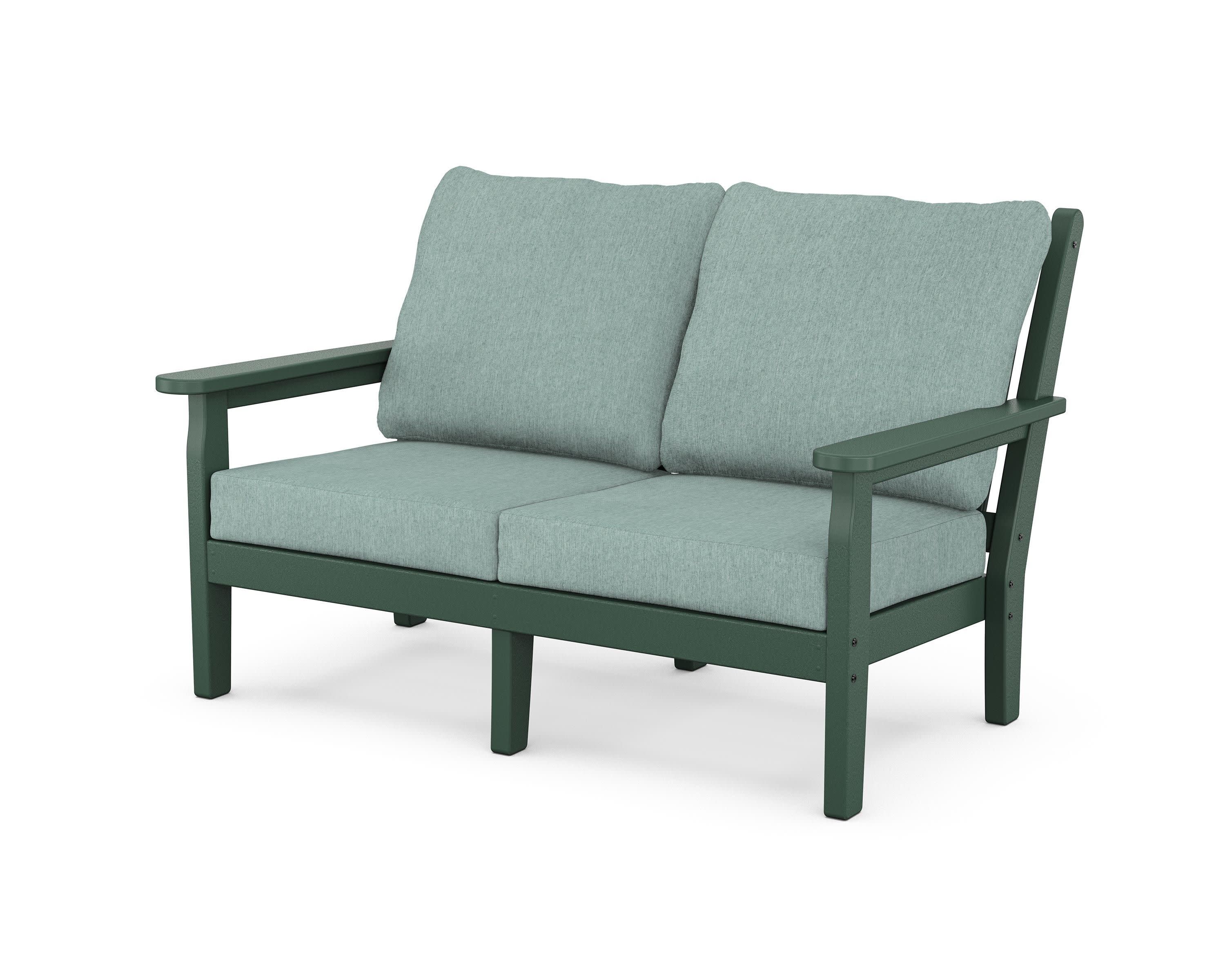 Chippendale Deep Seating Loveseat in Green / Glacier Spa