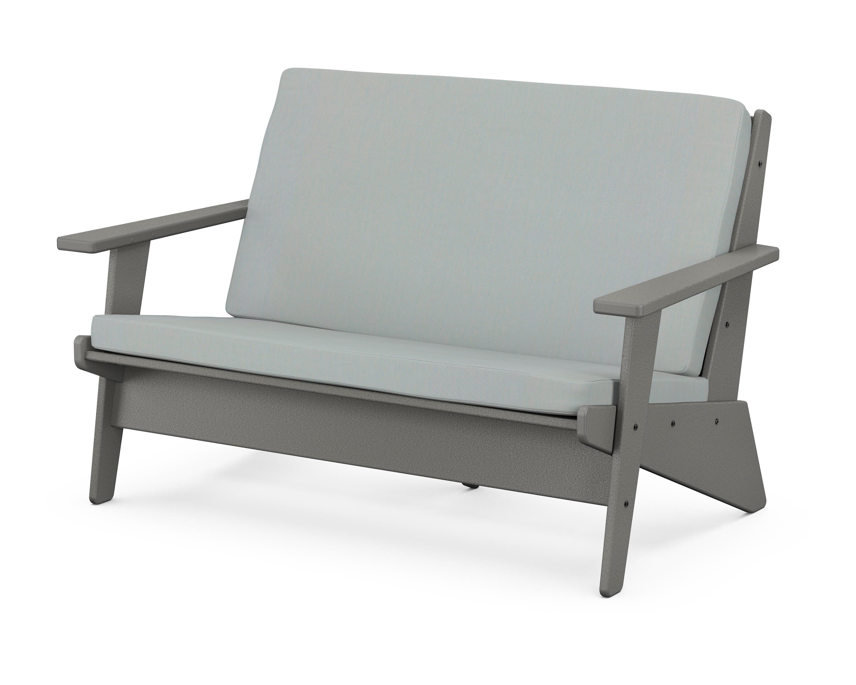 Riviera Modern Lounge Loveseat in Slate Grey / Spa