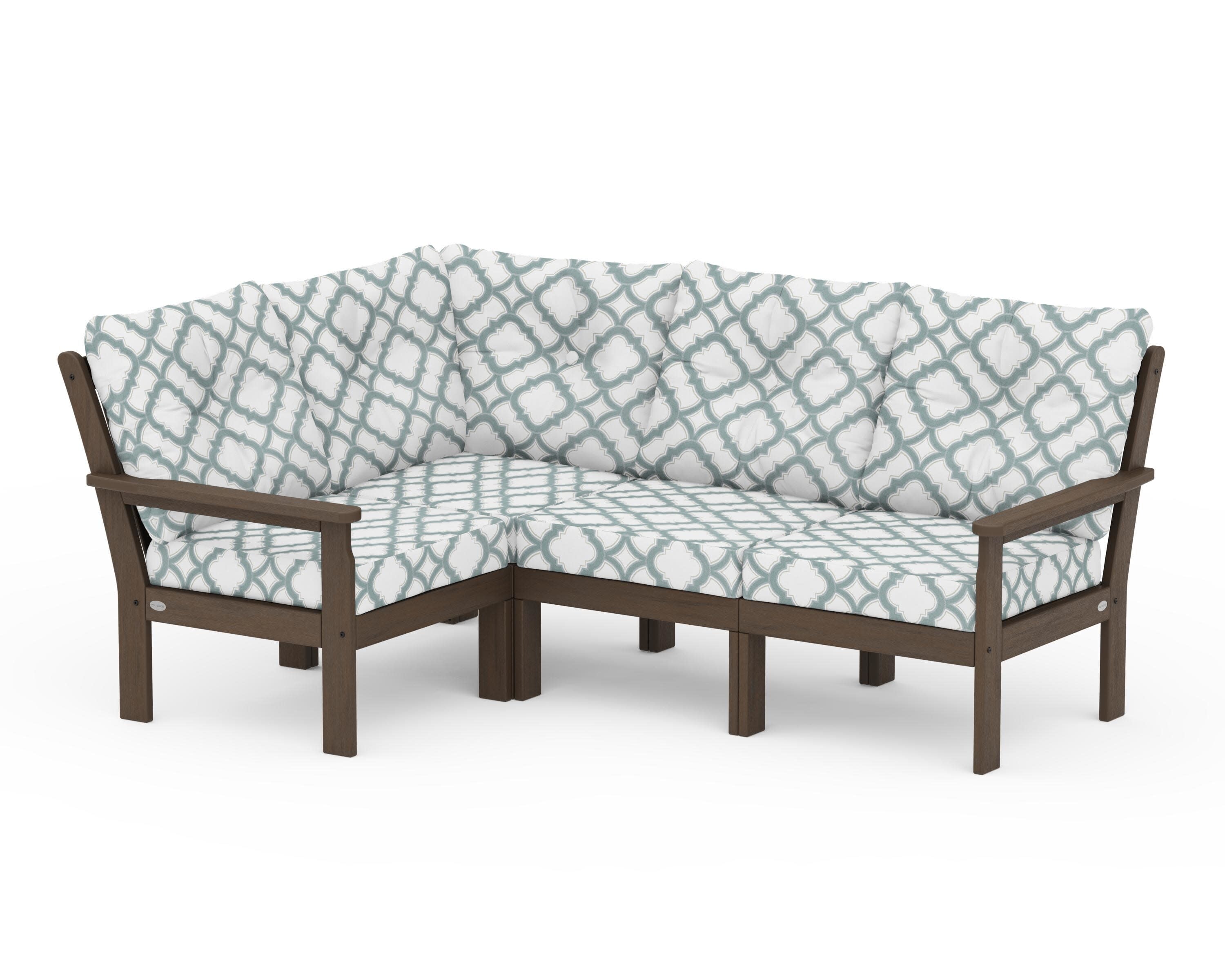 Vineyard 4-Piece Sectional in Kona / Trellis Glacier Spa