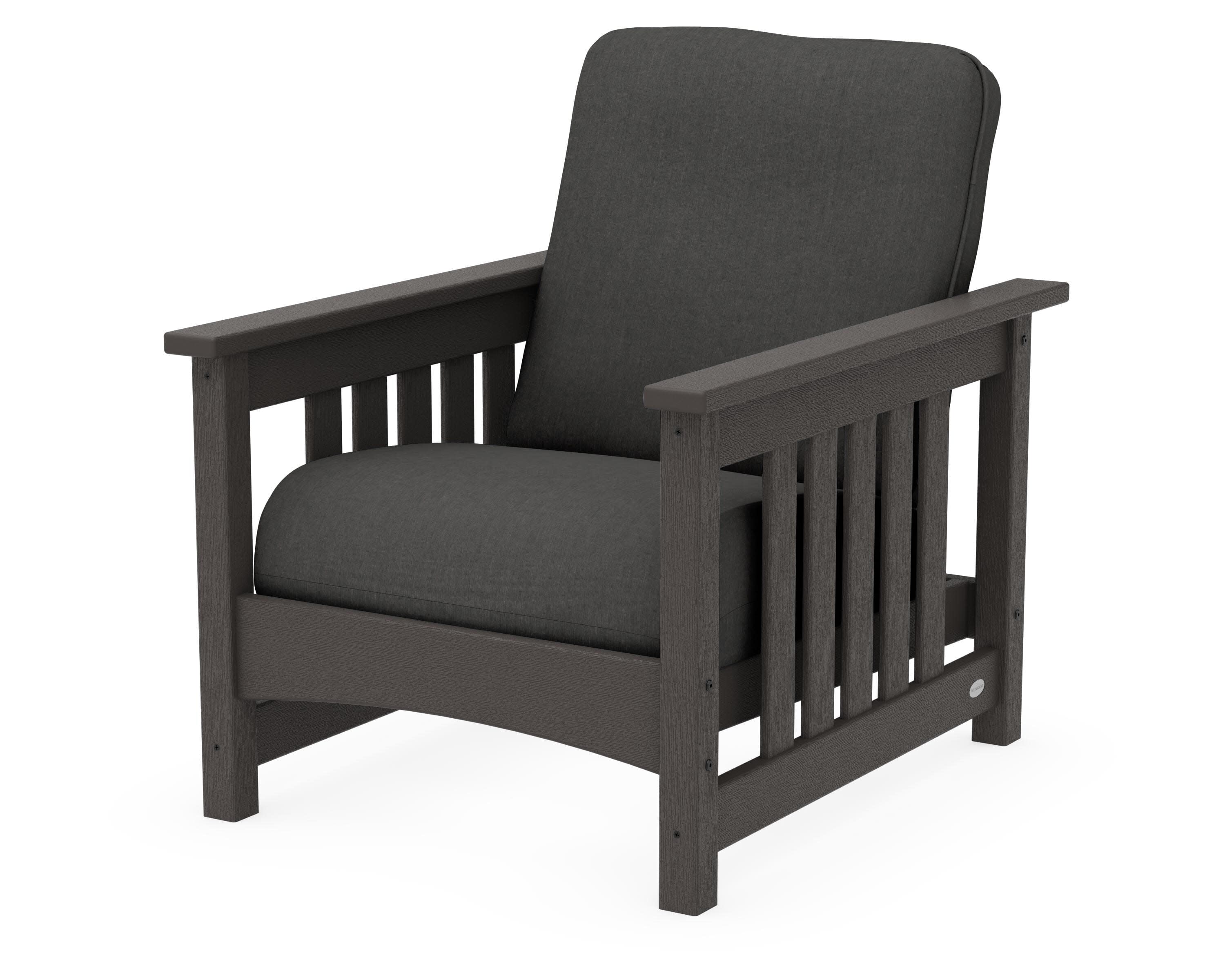 Club Mission Chair in Vintage Coffee / Spectrum Carbon