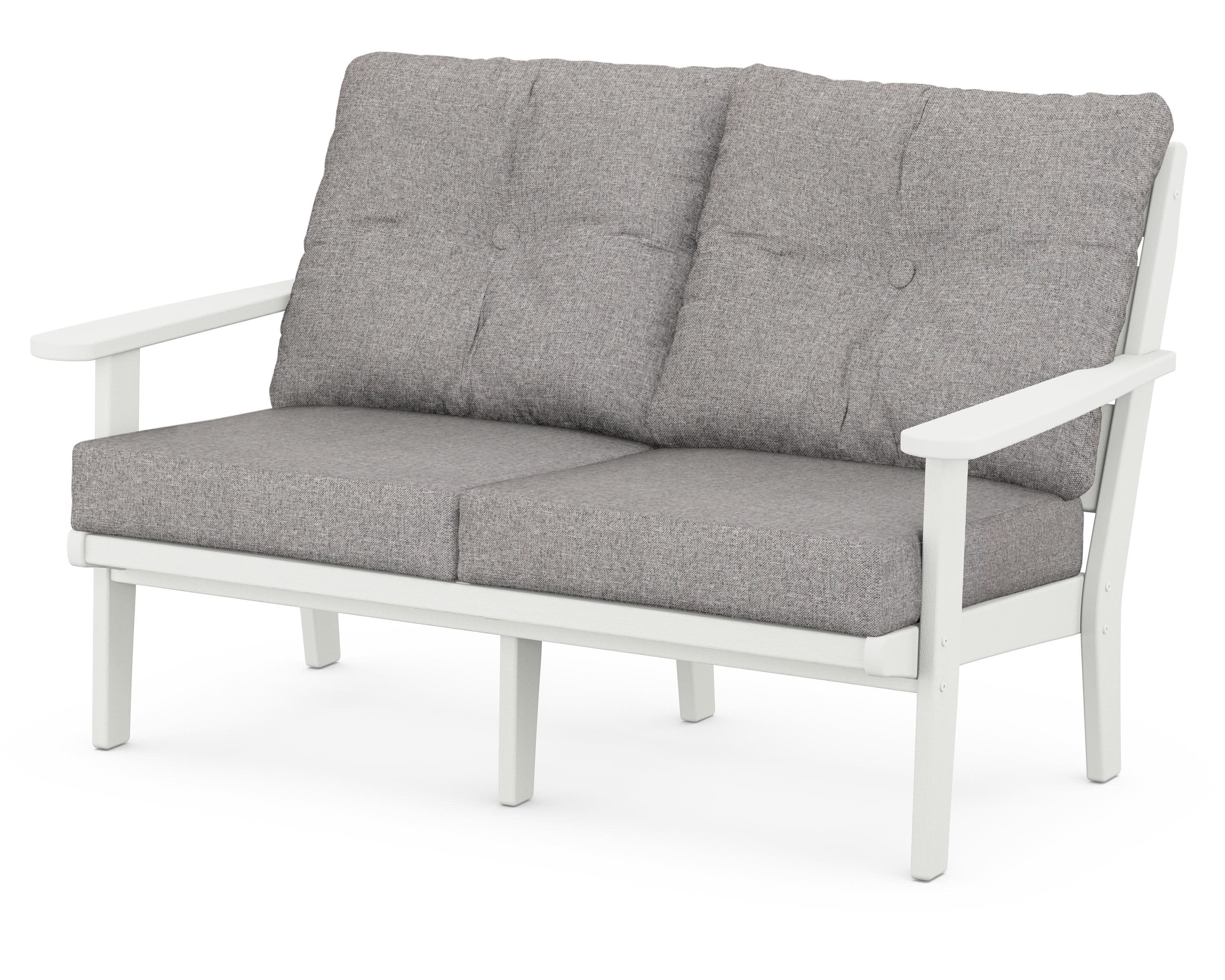 Lakeside Deep Seating Loveseat in Vintage White / Grey Mist