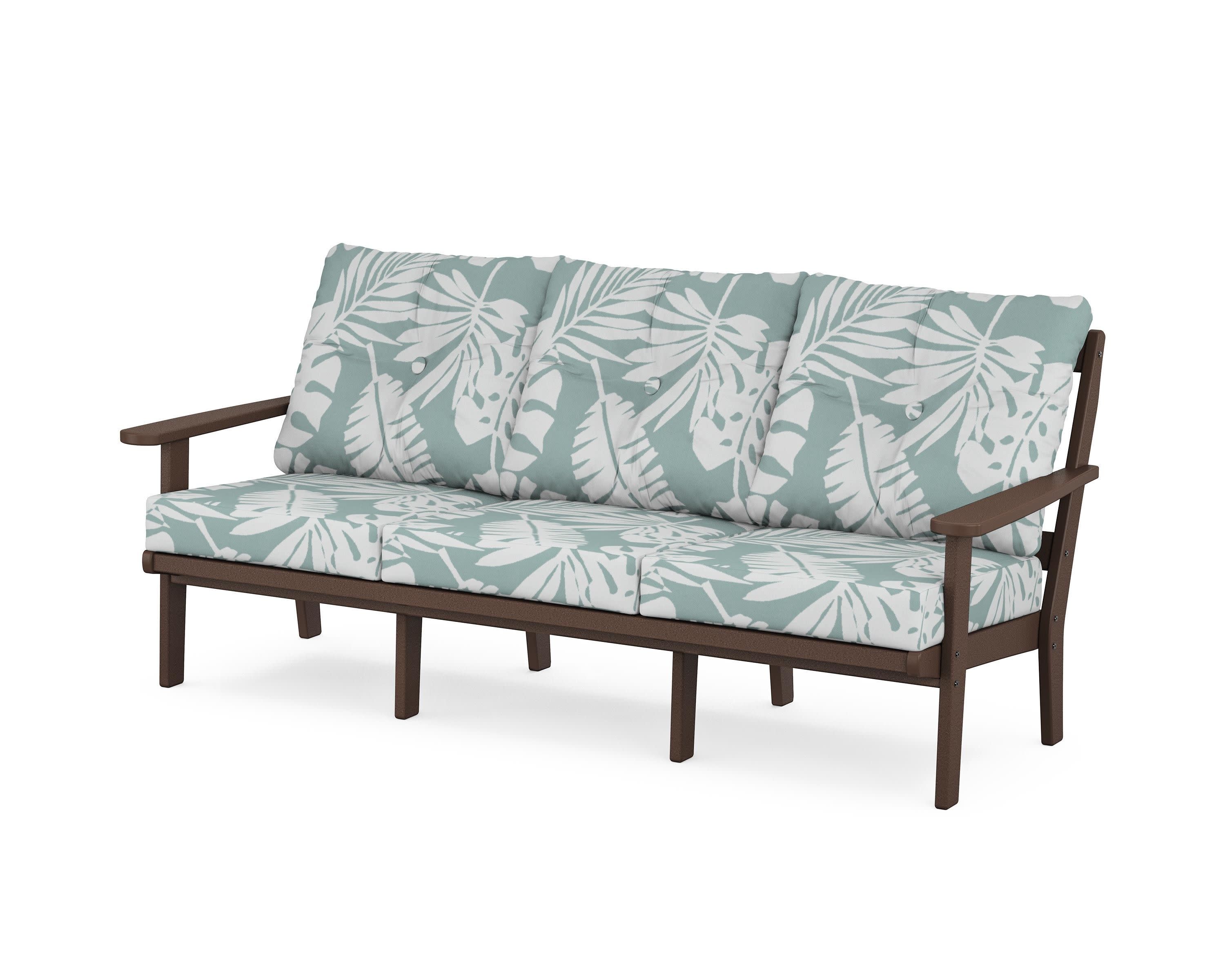 Mission Deep Seating Sofa in Mahogany / Leaf Glacier Spa