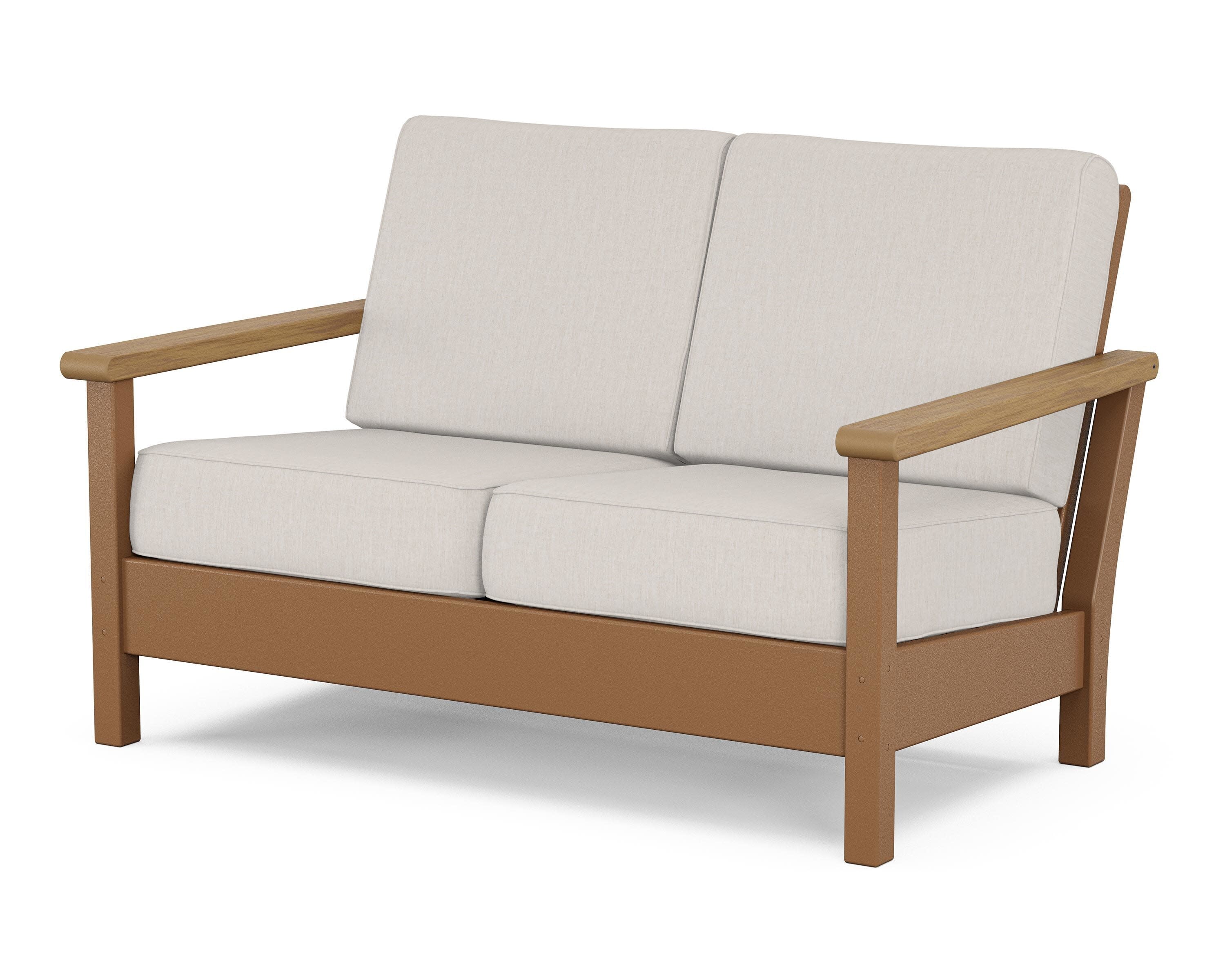 Harbour Deep Seating Loveseat in Teak / Natural / Cast Ash