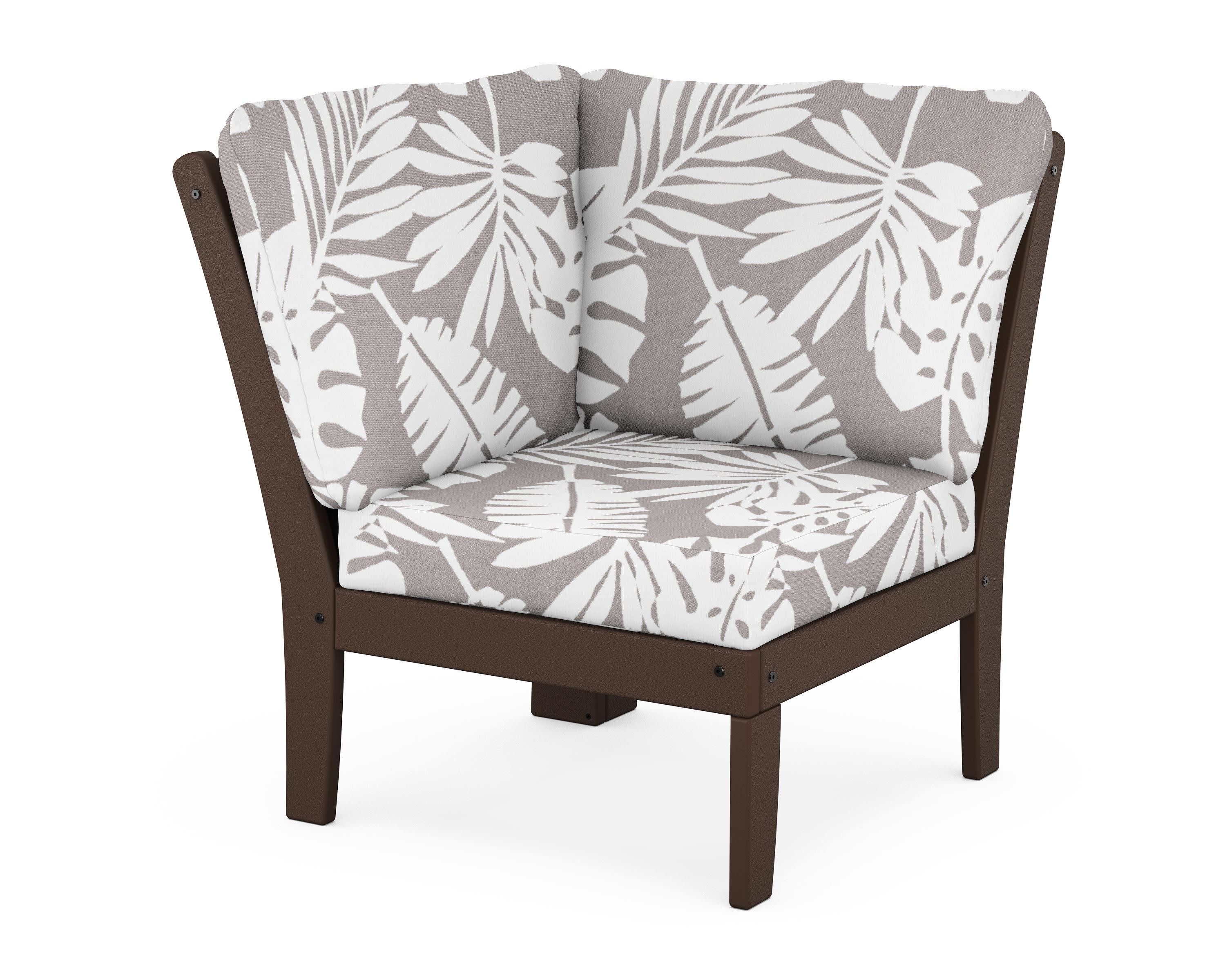 Braxton Modular Corner Chair in Mahogany / Leaf Grey Mist