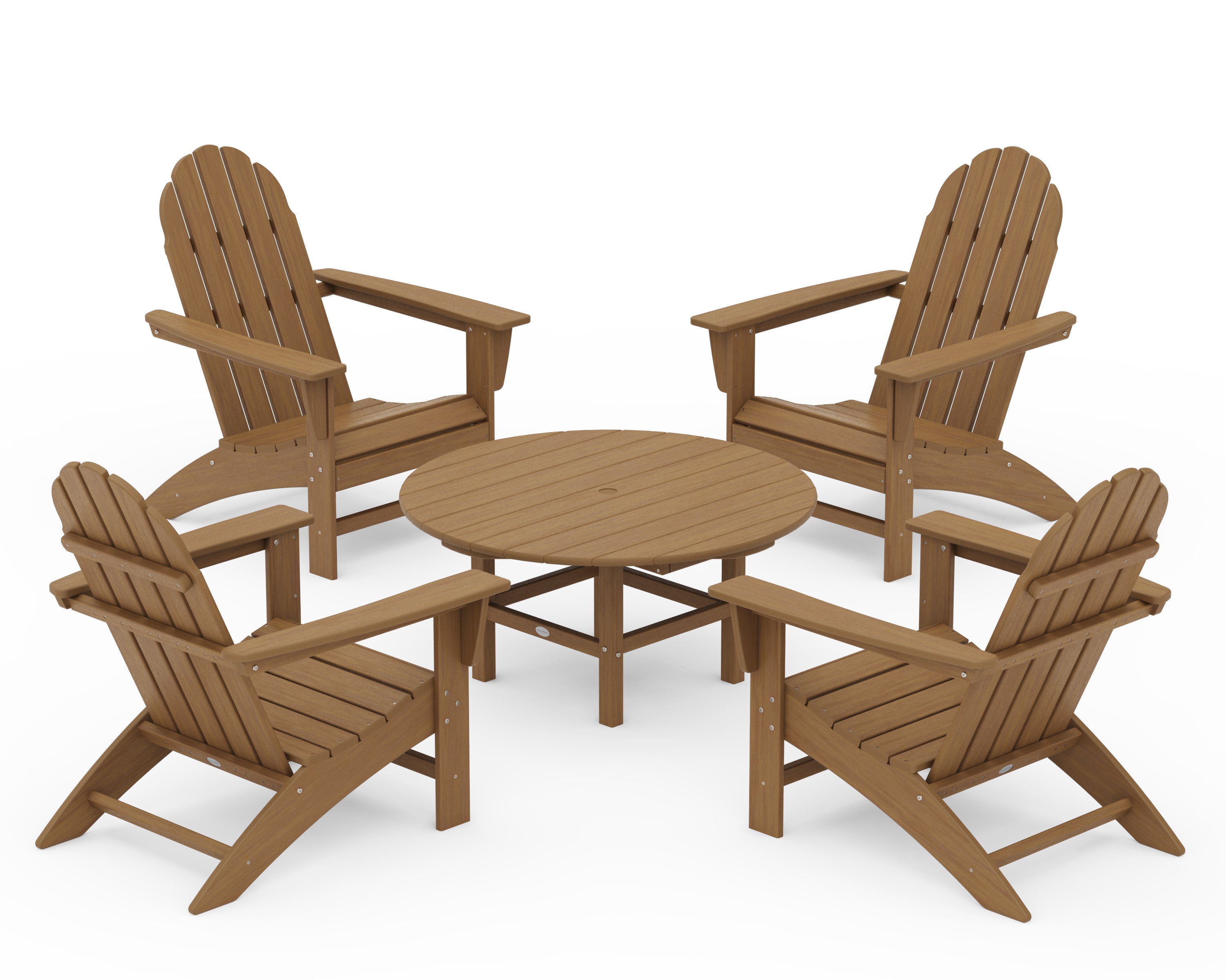 Vineyard 5-Piece Adirondack Chair Conversation Set in Natural