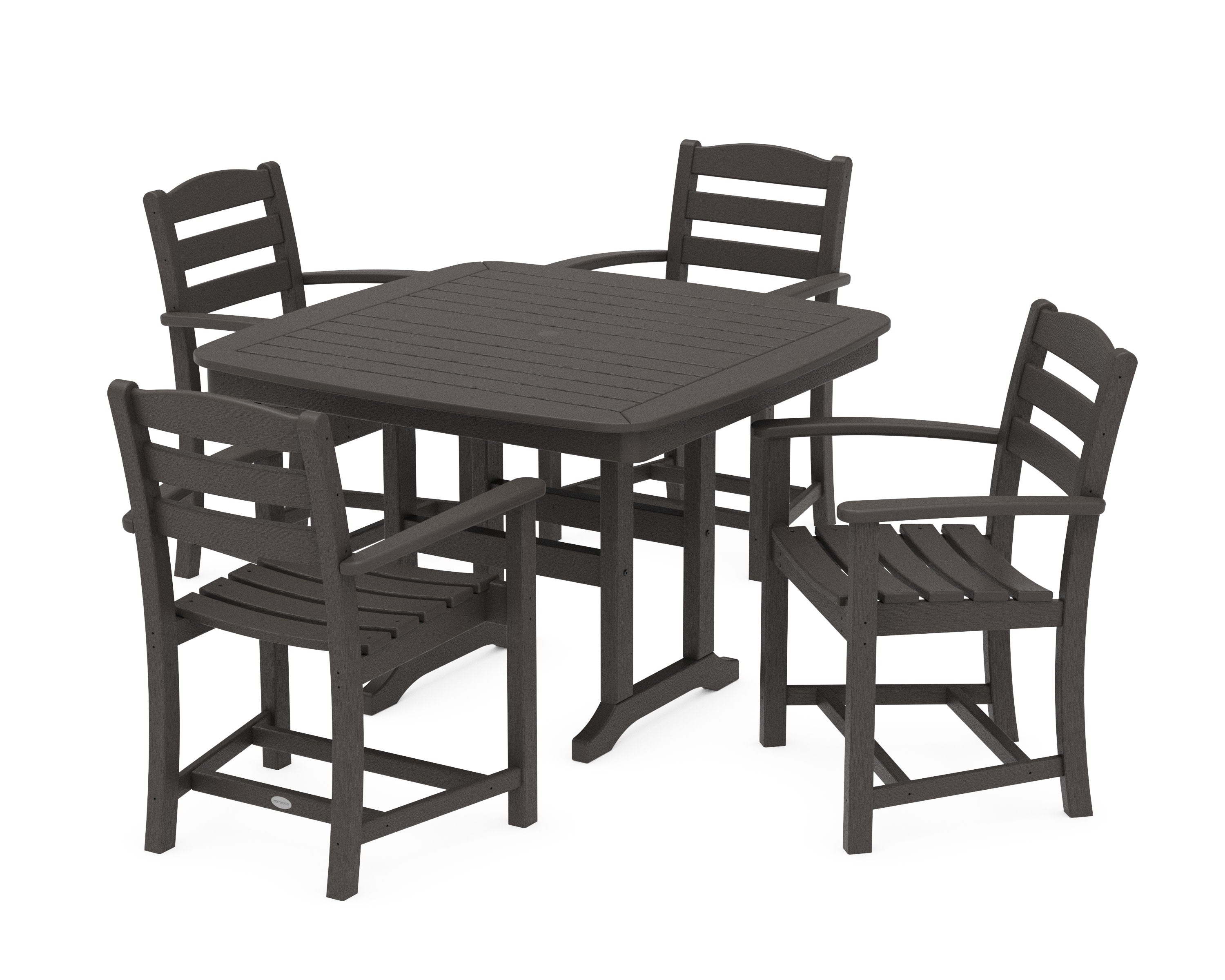 La Casa Caf 5-Piece Dining Set with Trestle Legs in Vintage Coffee