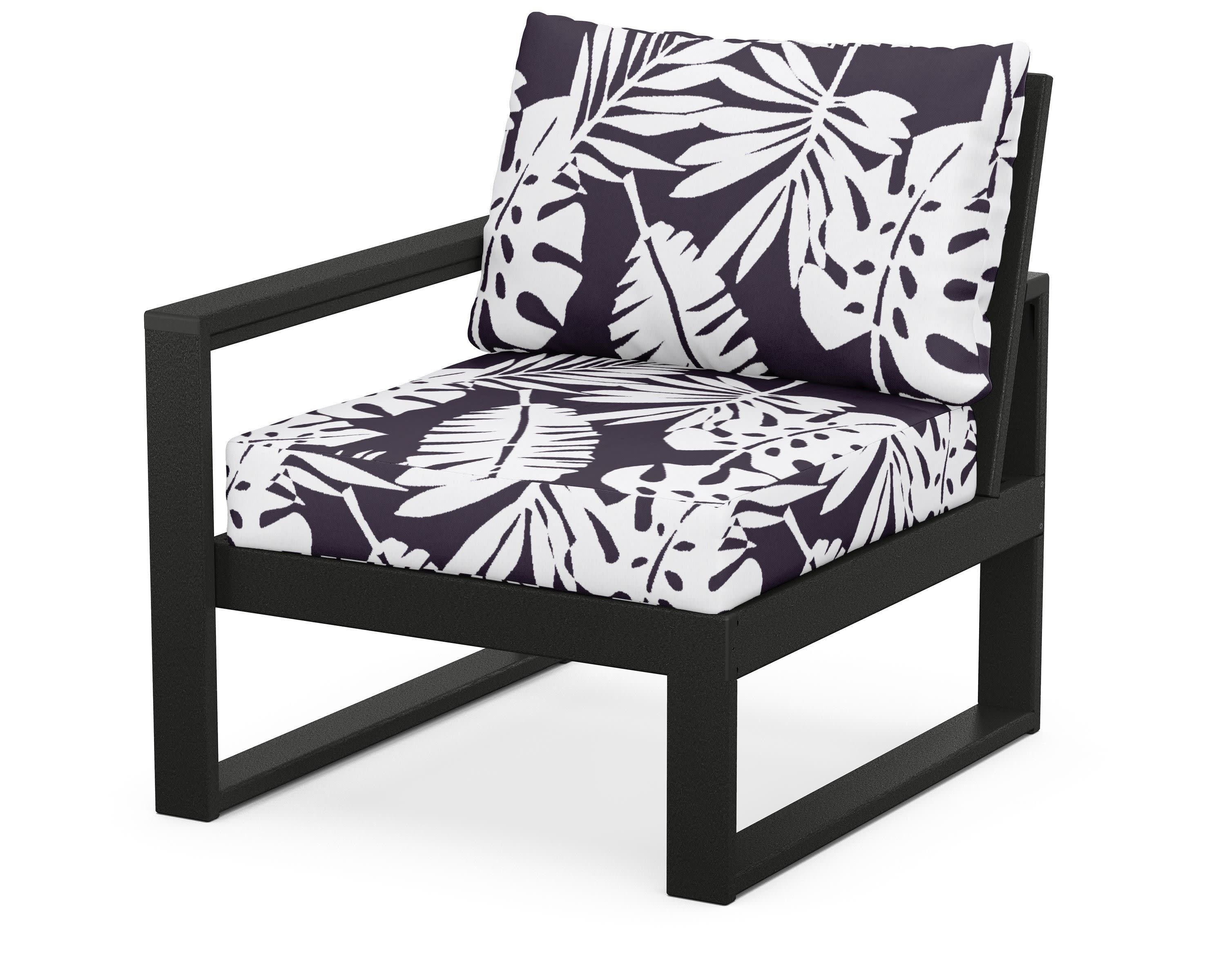 EDGE Modular Left Arm Chair in Black / Leaf Navy