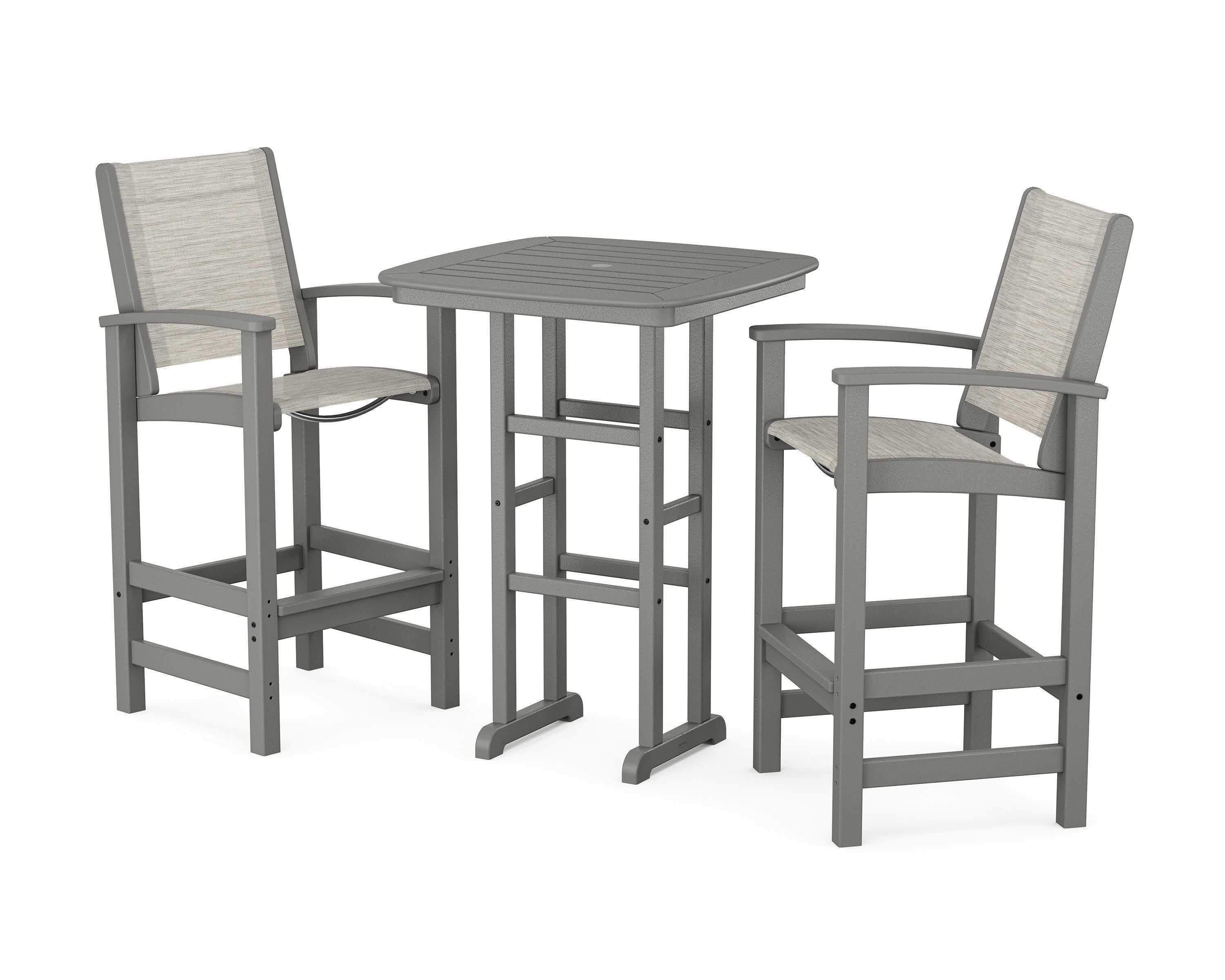Coastal 3-Piece Bar Set in Slate Grey / Birch Sling