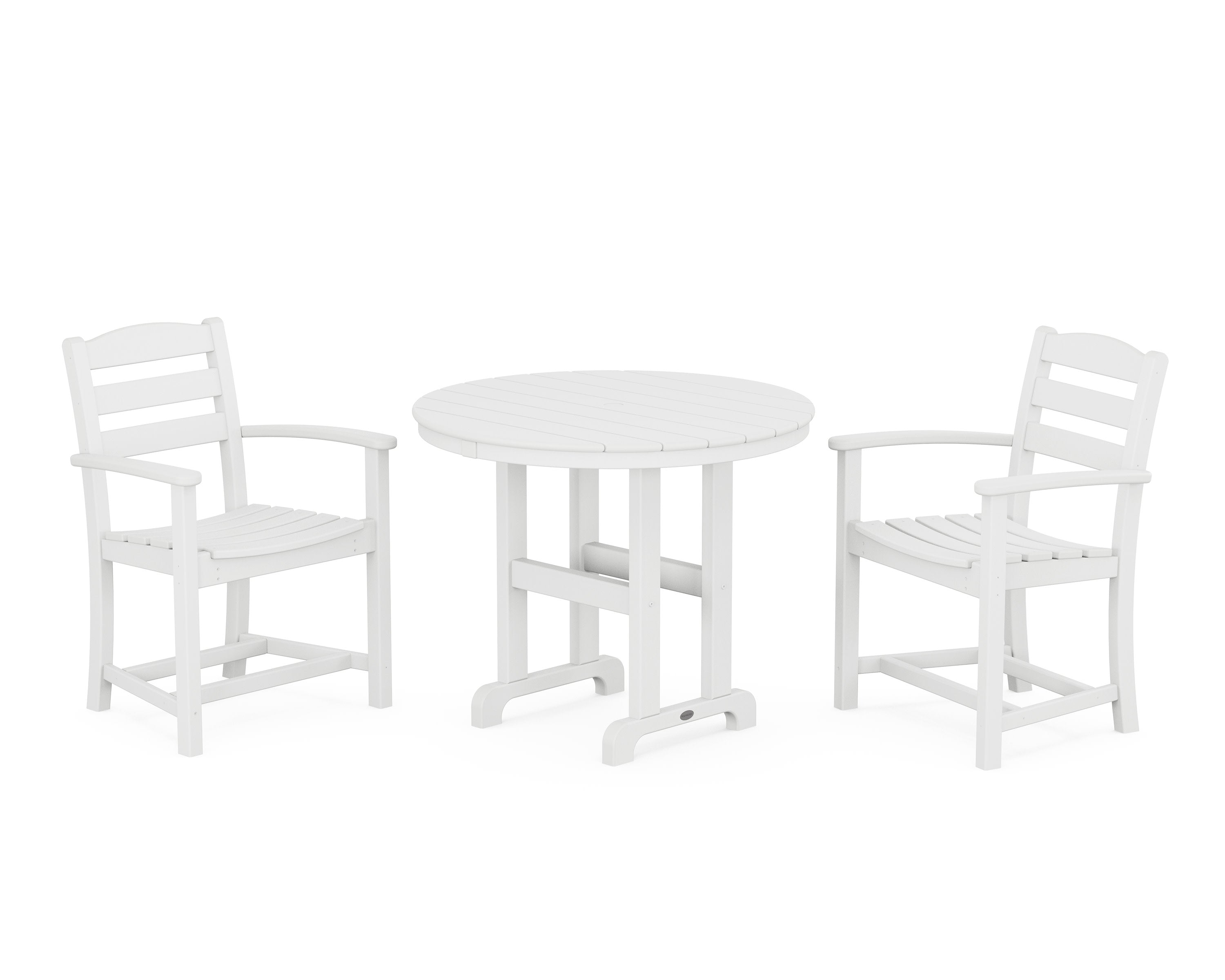 La Casa Caf 3-Piece Round Dining Set in White