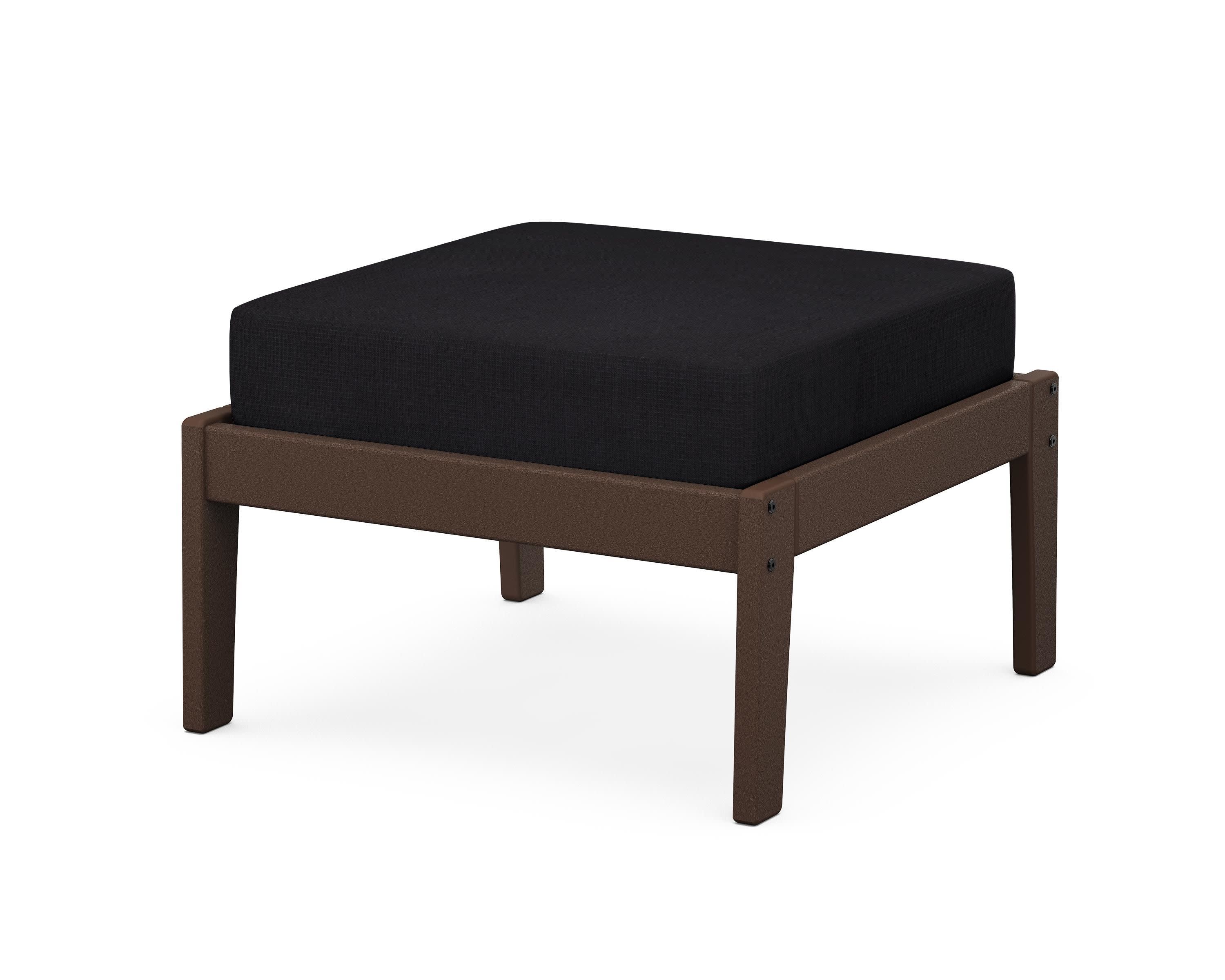 Deep Seating Ottoman in Mahogany / Midnight Linen