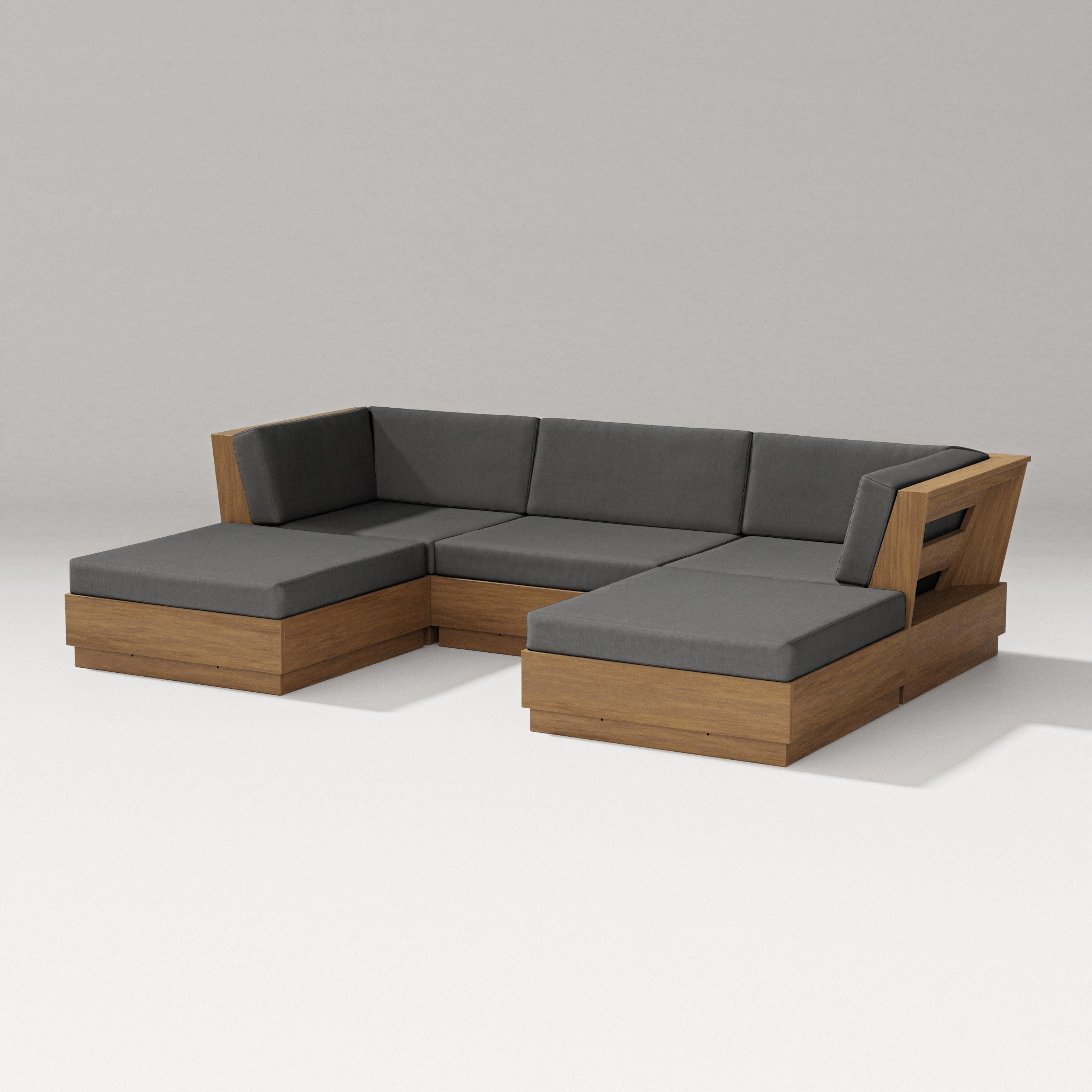 Elevate Double Chaise Sectional in Natural / Spectrum Carbon
