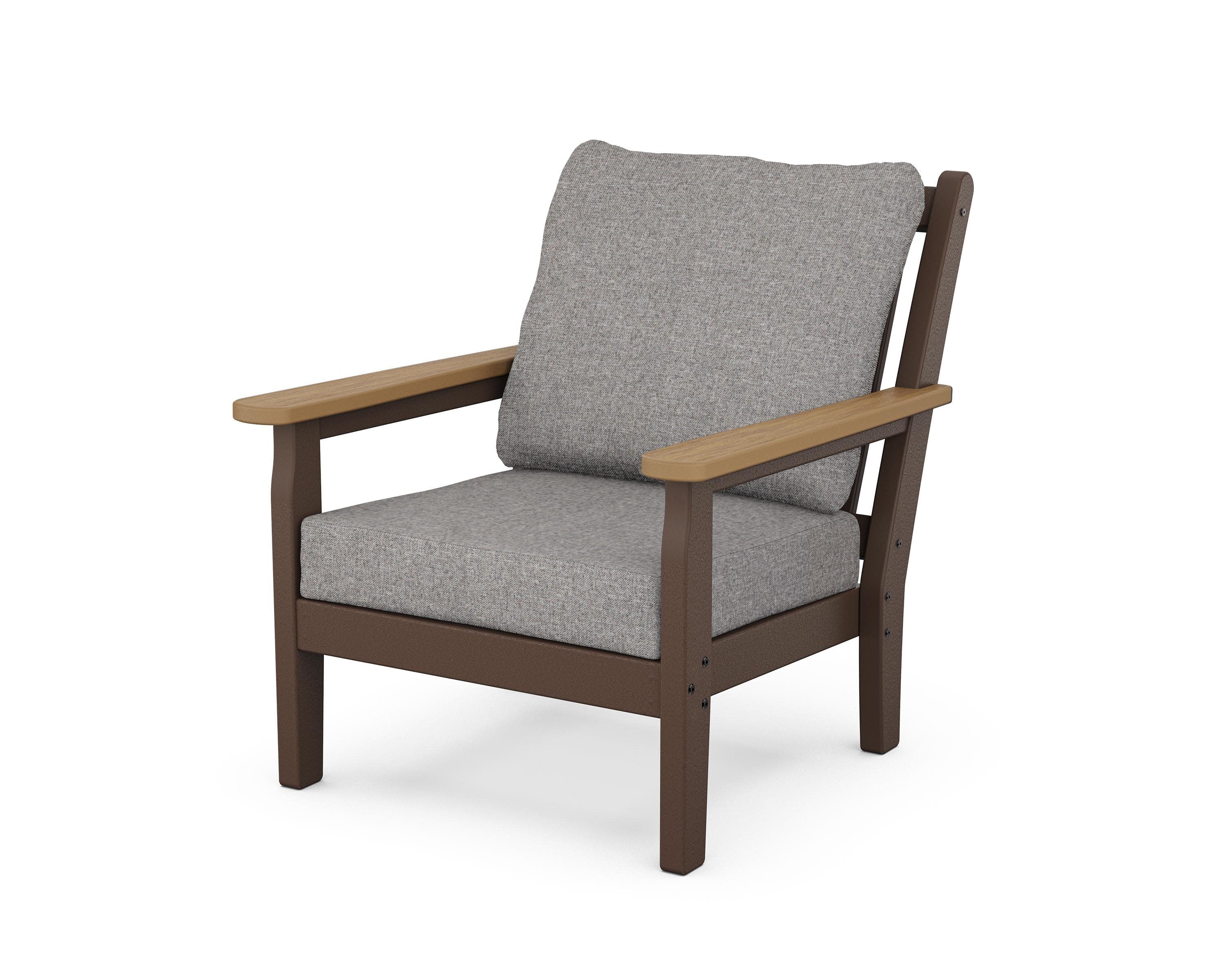 Chippendale Deep Seating Chair in Mahogany / Natural / Grey Mist