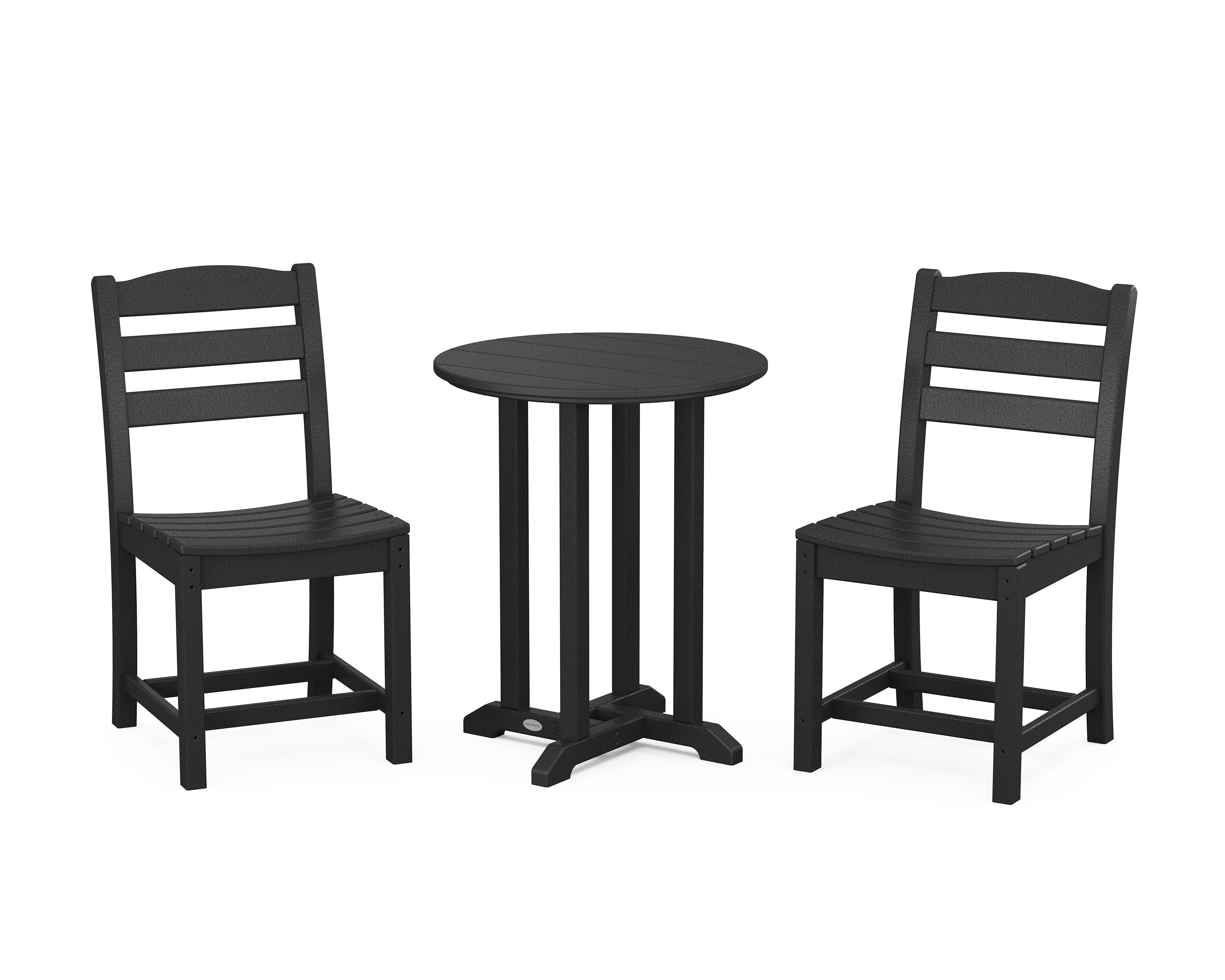 La Casa Caf Side Chair 3-Piece Round Bistro Dining Set in Black