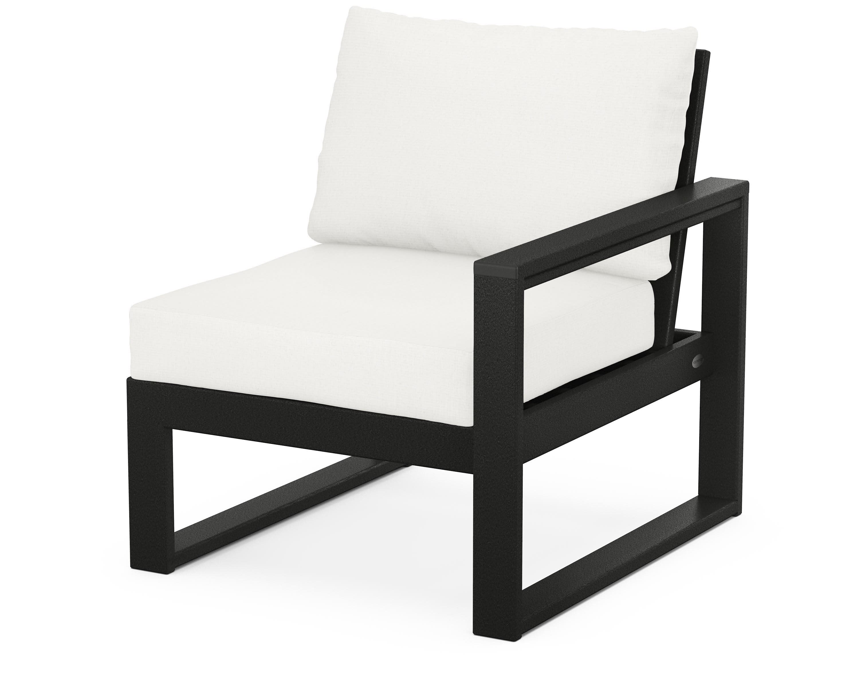 EDGE Modular Right Arm Chair in Black / Natural Linen
