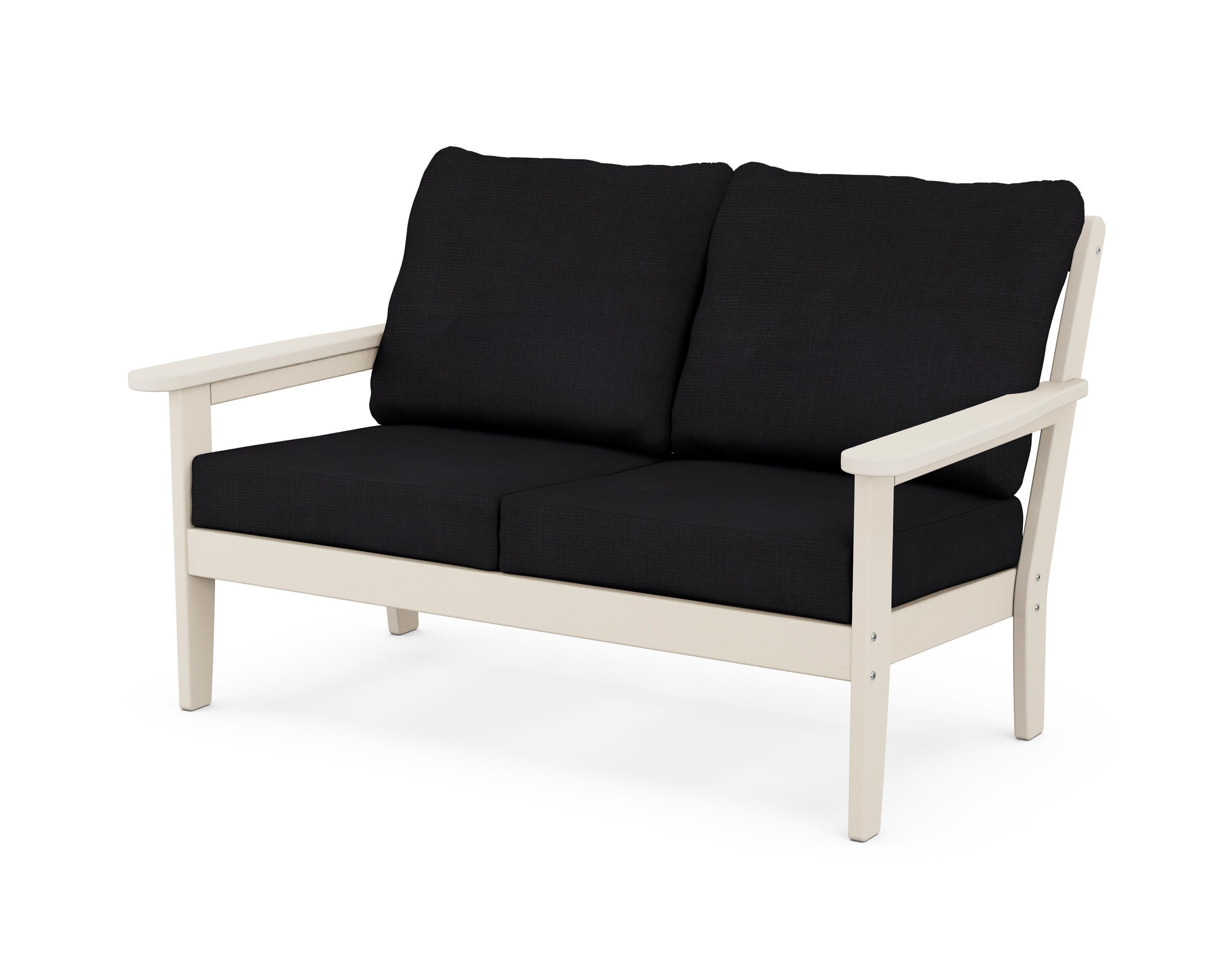 Cottage Deep Seating Loveseat in Sand / Midnight Linen