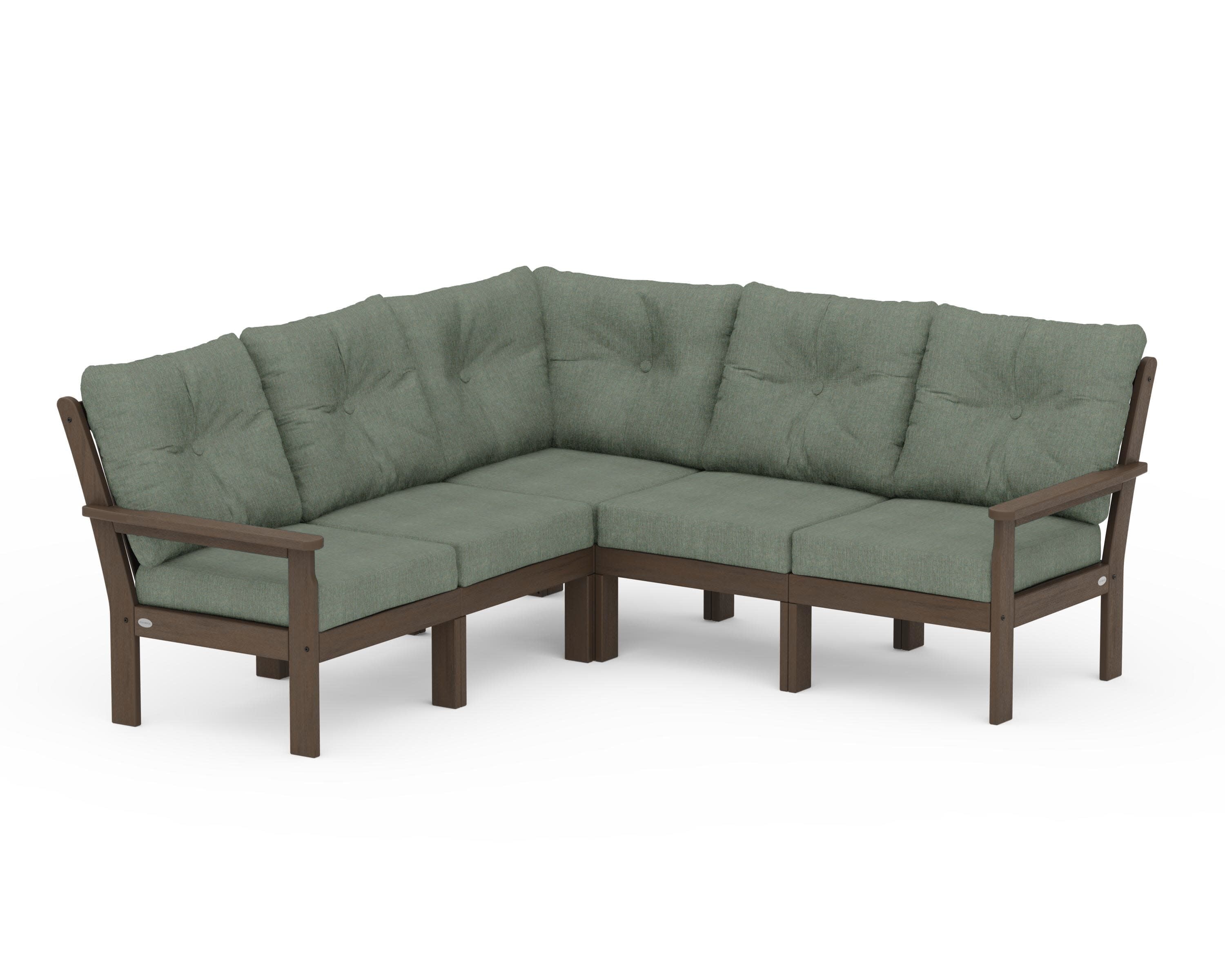 Vineyard 5-Piece Sectional in Kona / Cast Sage