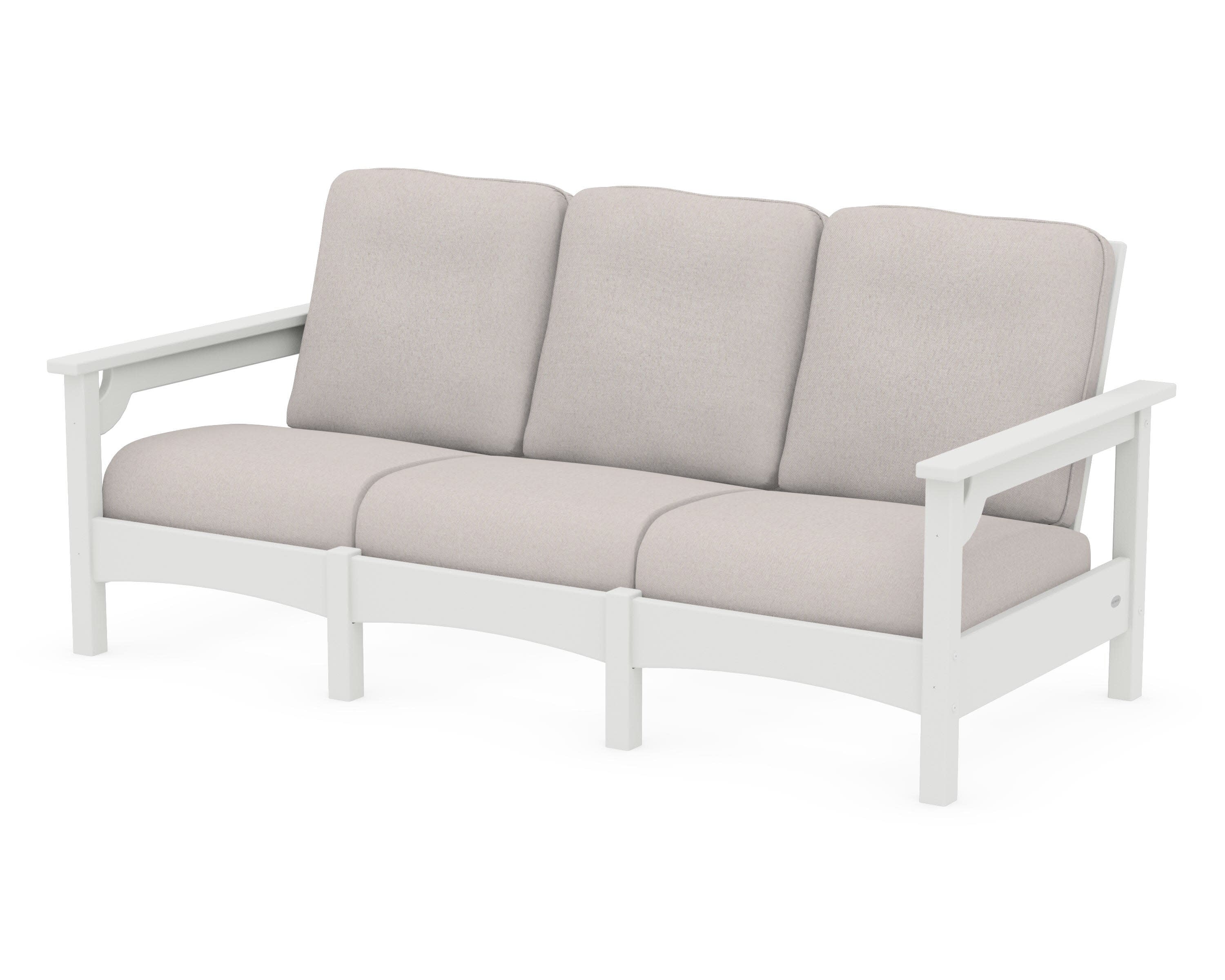 Club Sofa in Vintage White / Dune Burlap