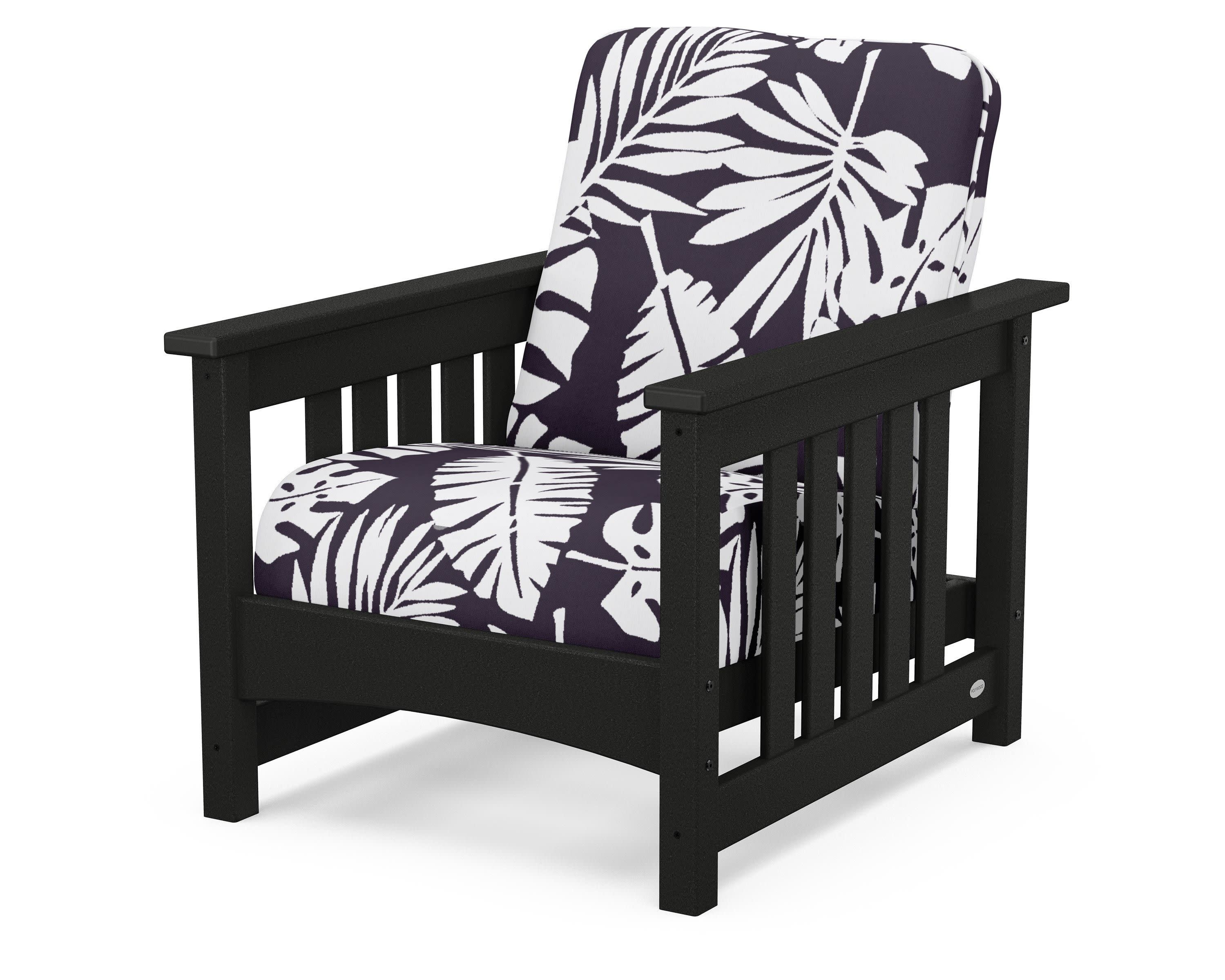 Club Mission Chair in Black / Leaf Navy