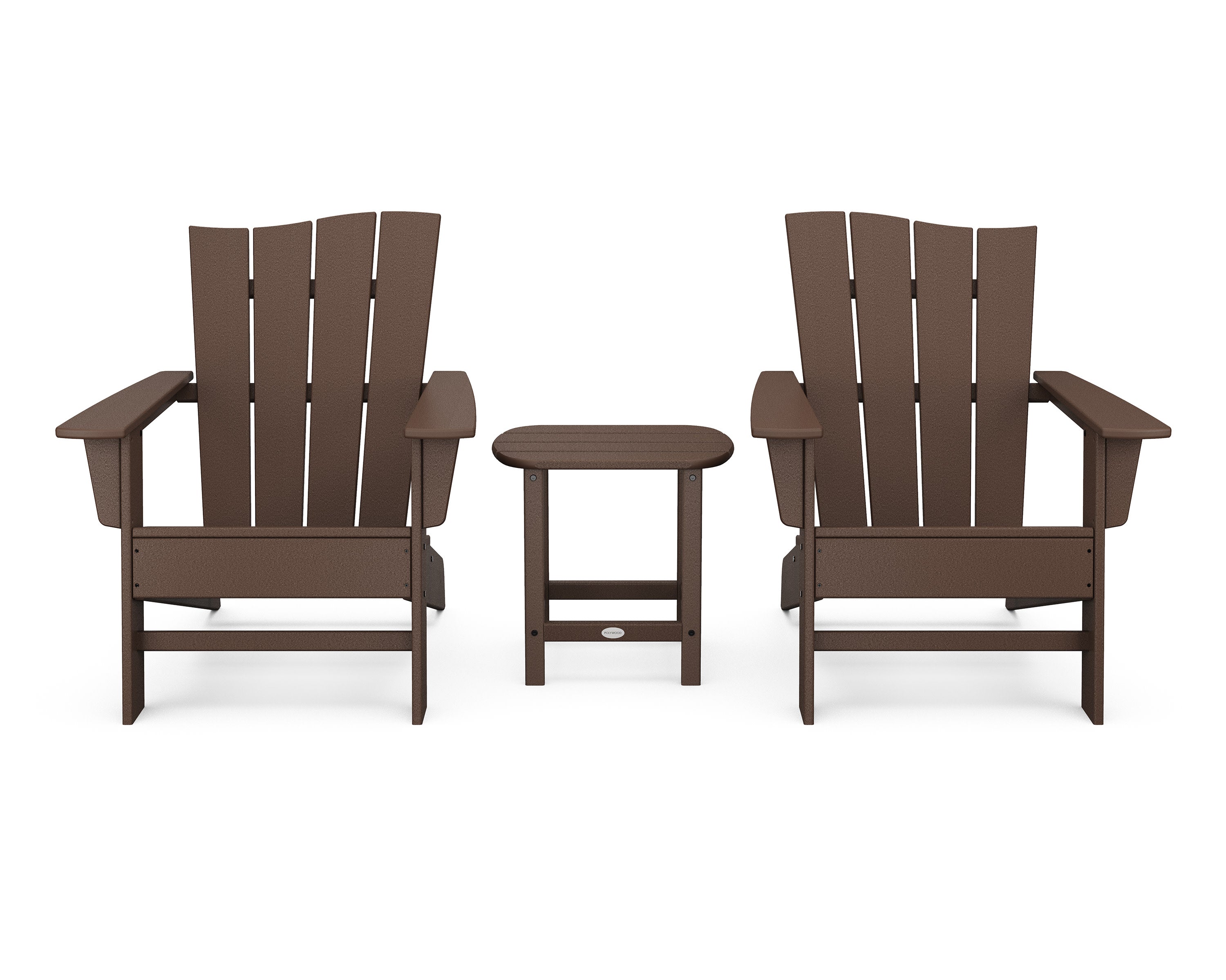 Wave 3-Piece Adirondack Chair Set in Mahogany