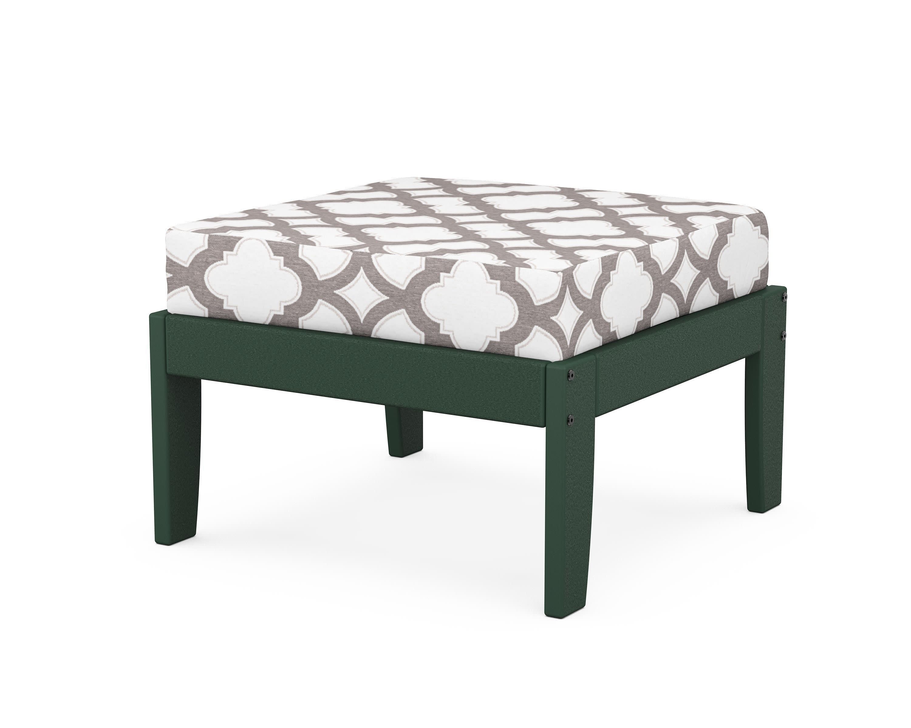 Modular Ottoman - Classic in Green / Trellis Grey Mist