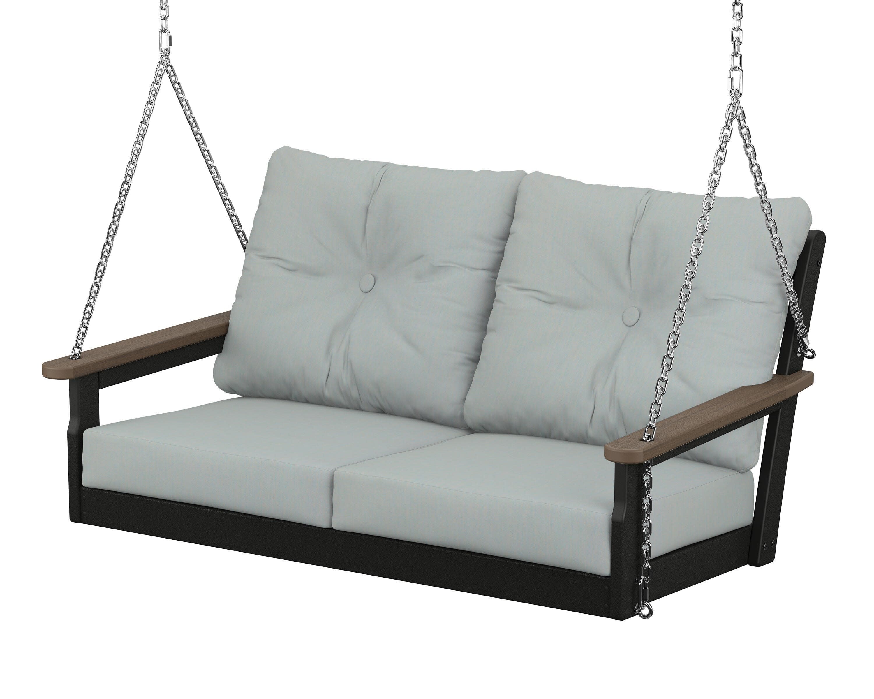 Vineyard Deep Seating Swing in Black / Kona / Spa