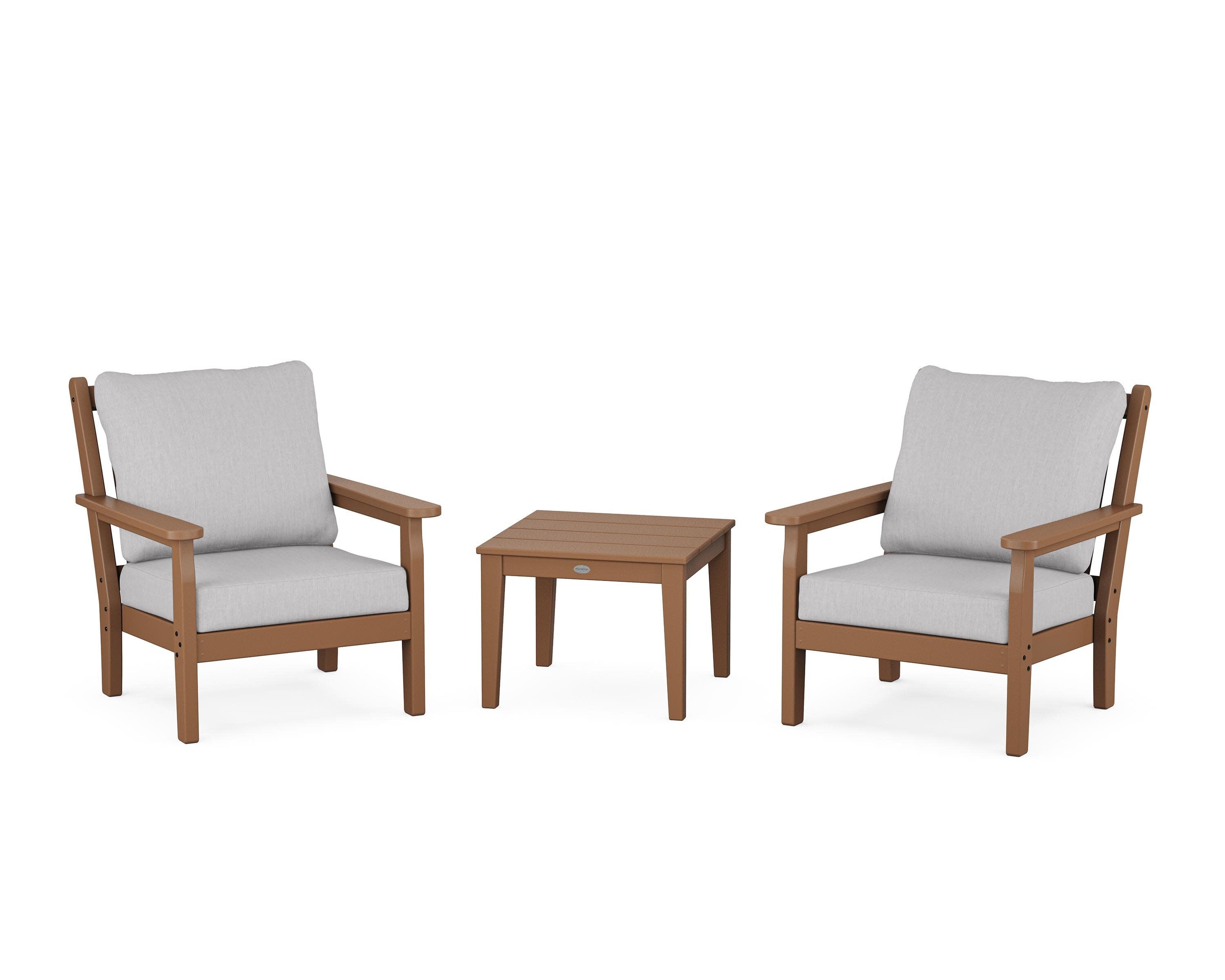 Chippendale 3-Piece Deep Seating Set in Teak / Granite