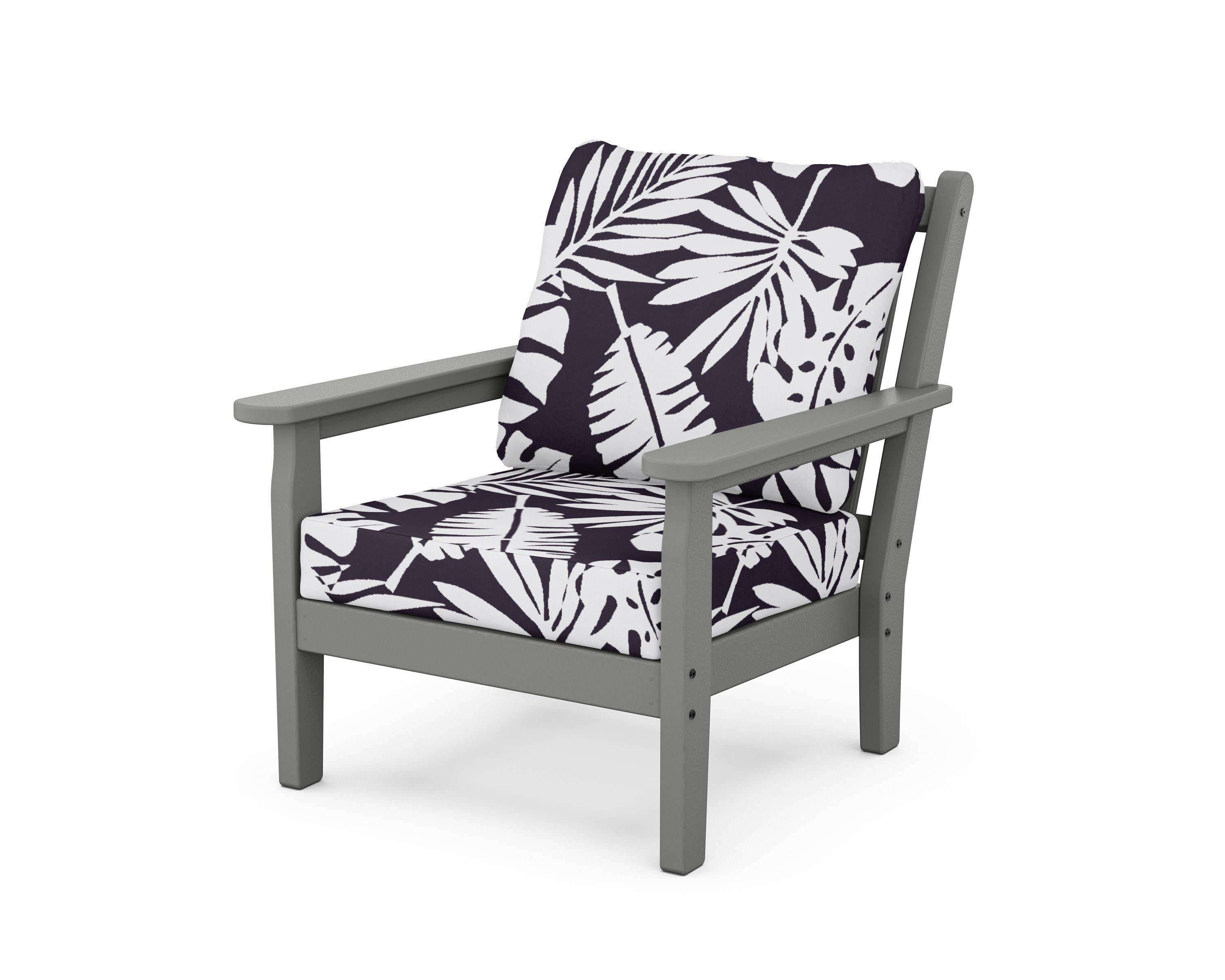 Chippendale Deep Seating Chair in Slate Grey / Leaf Navy