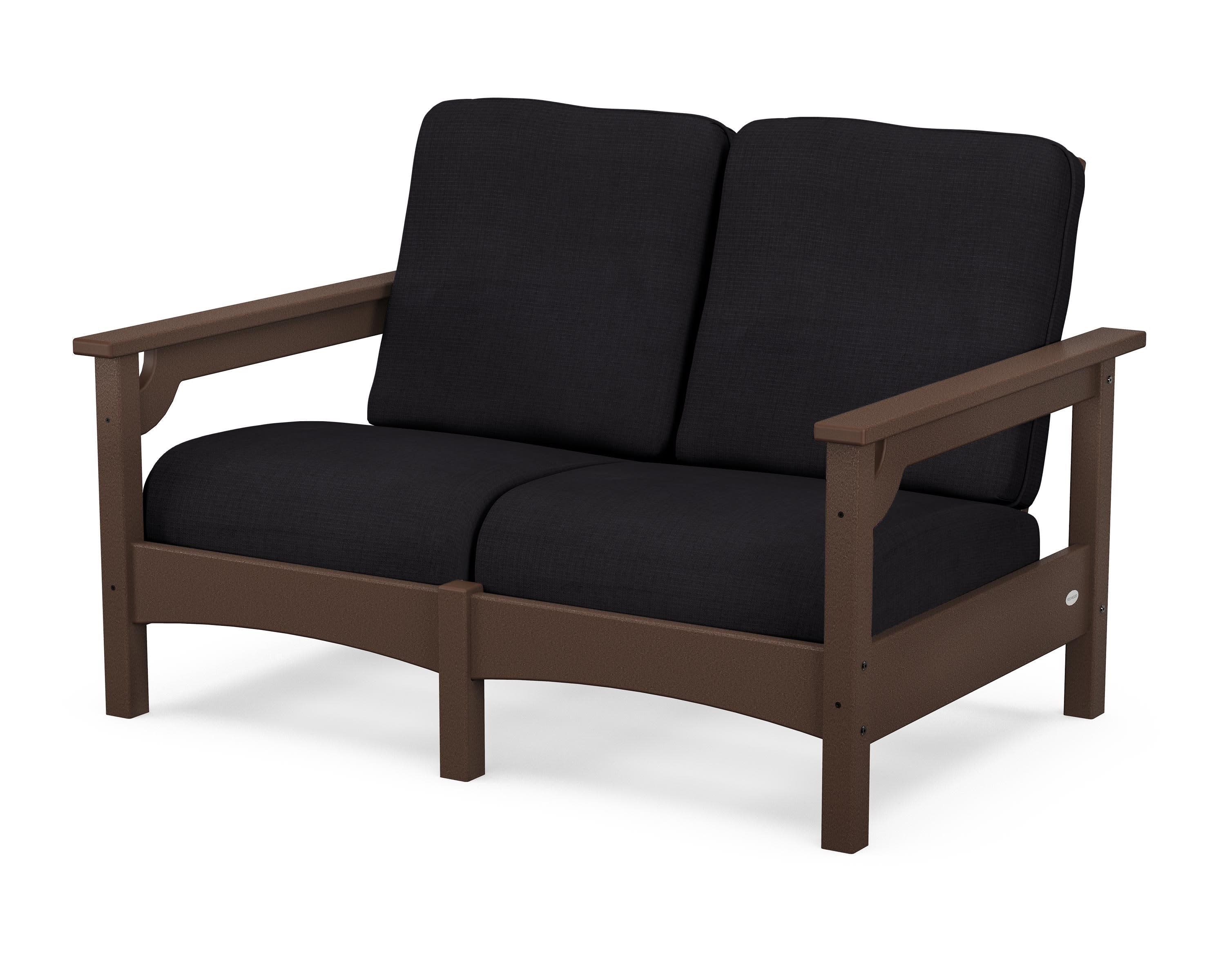 Club Loveseat in Mahogany / Midnight Linen