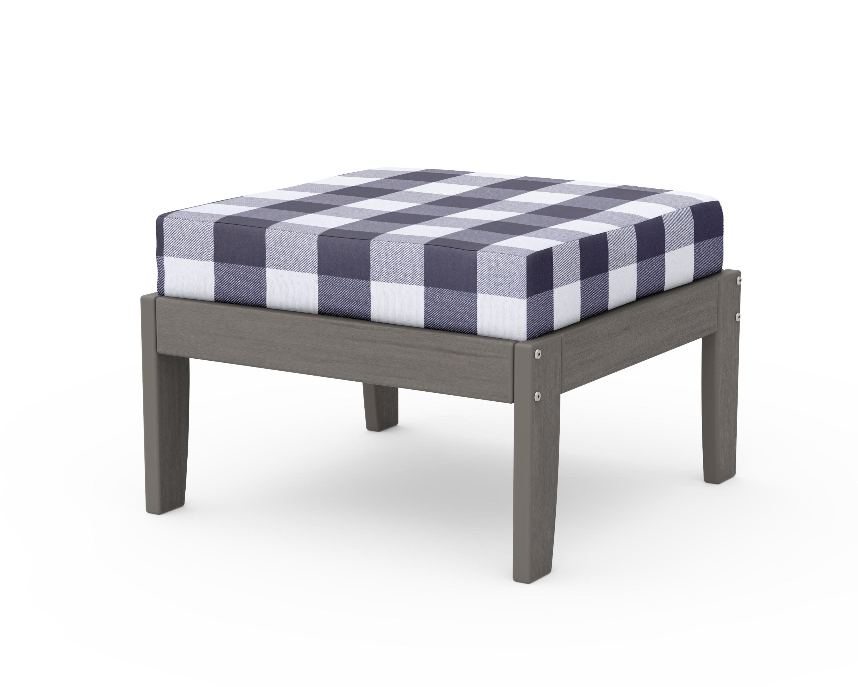 Modular Ottoman - Classic in Driftwood / Buffalo Plaid Navy