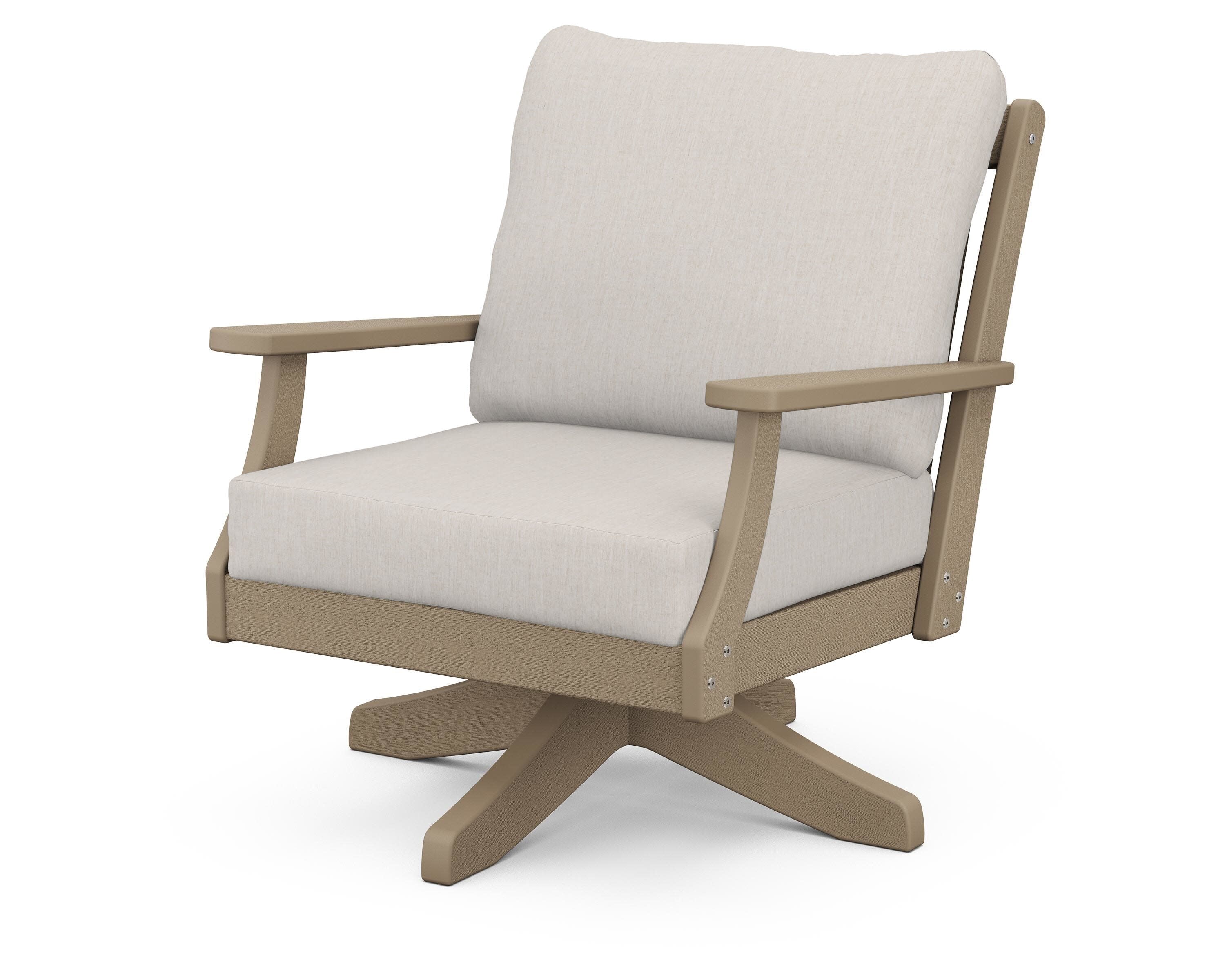 Braxton Deep Seating Swivel Chair in Vintage Sahara / Cast Ash