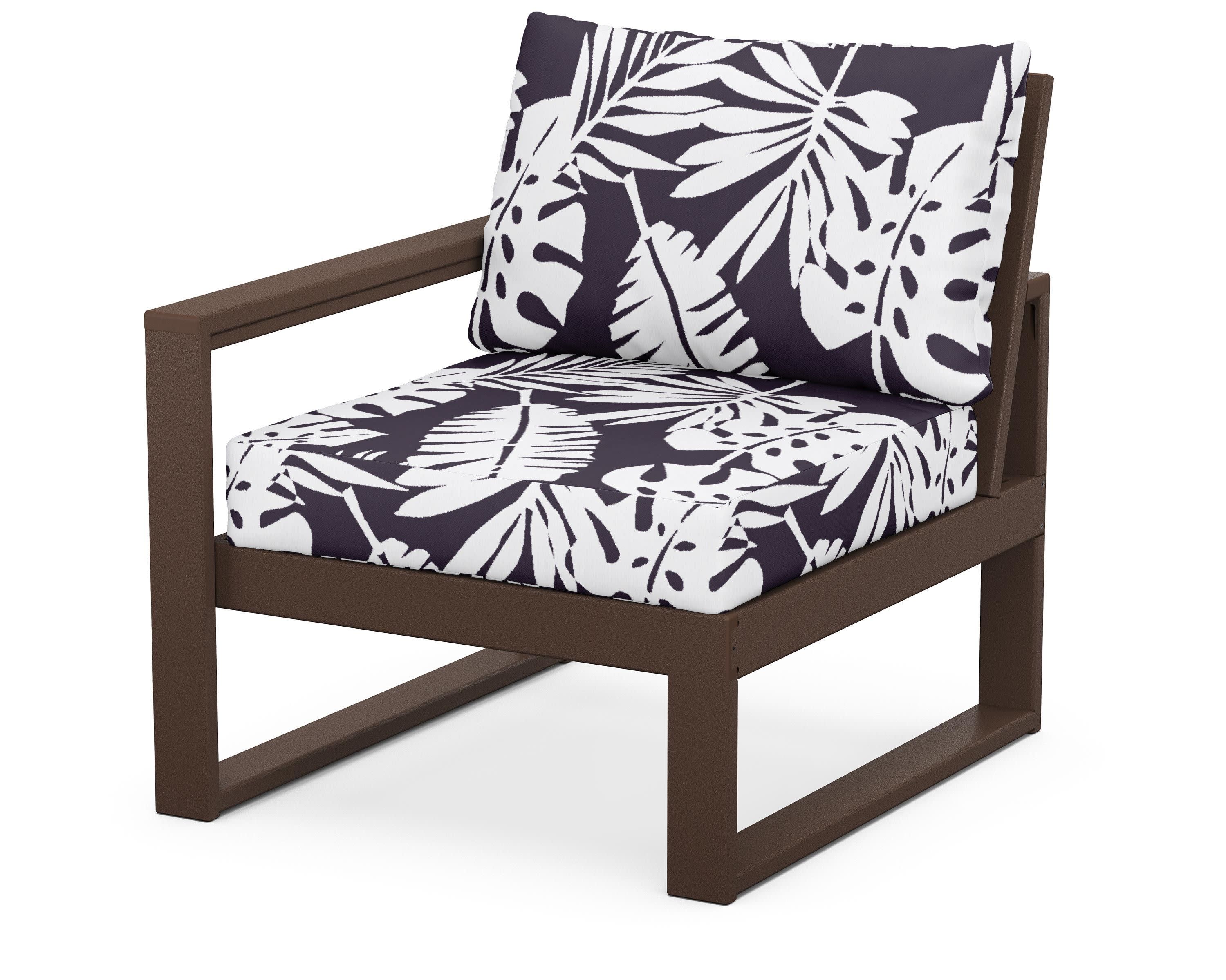 EDGE Modular Left Arm Chair in Mahogany / Leaf Navy
