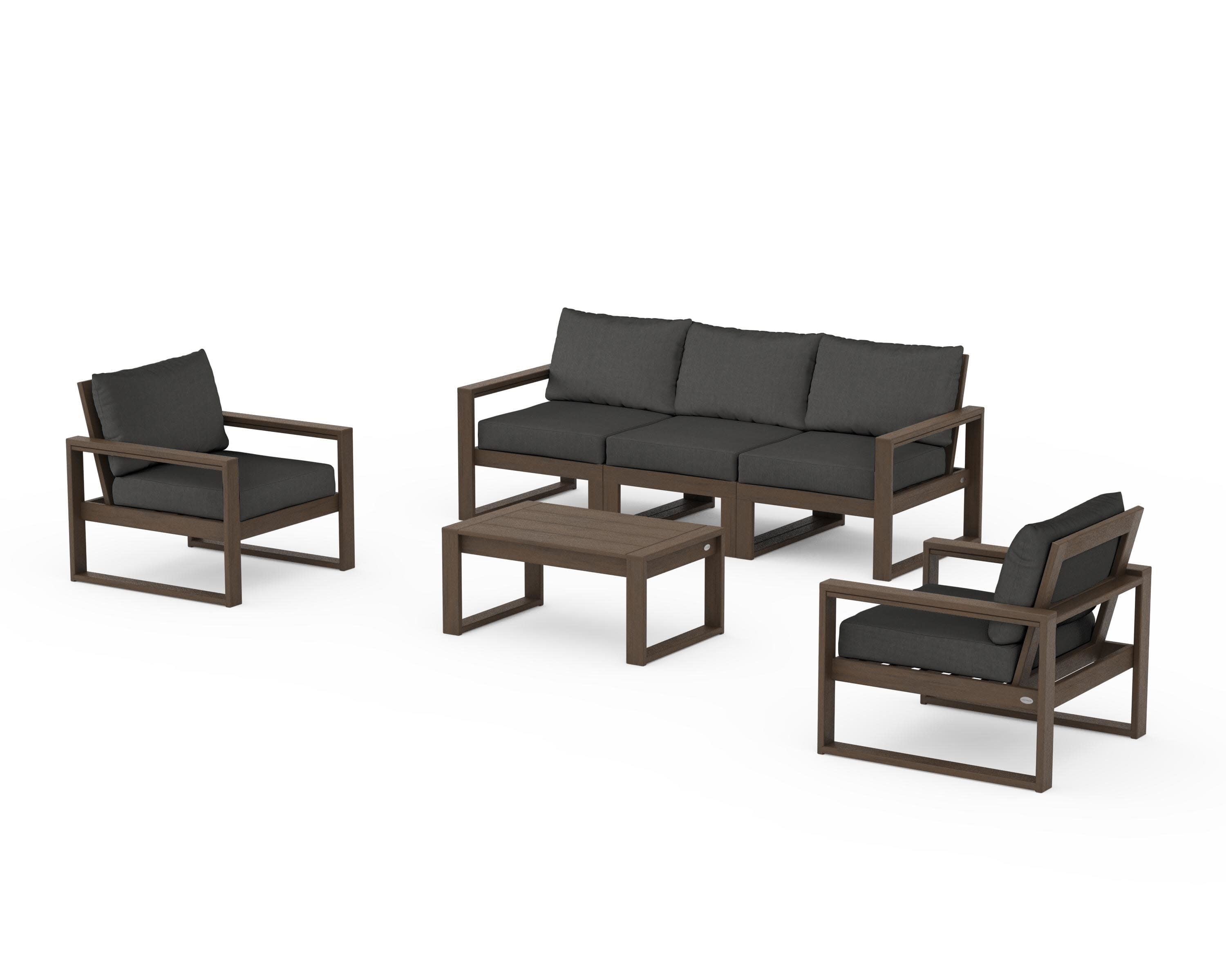 EDGE Sectional 4-Piece Deep Seating Set with Sofa in Kona / Spectrum Carbon