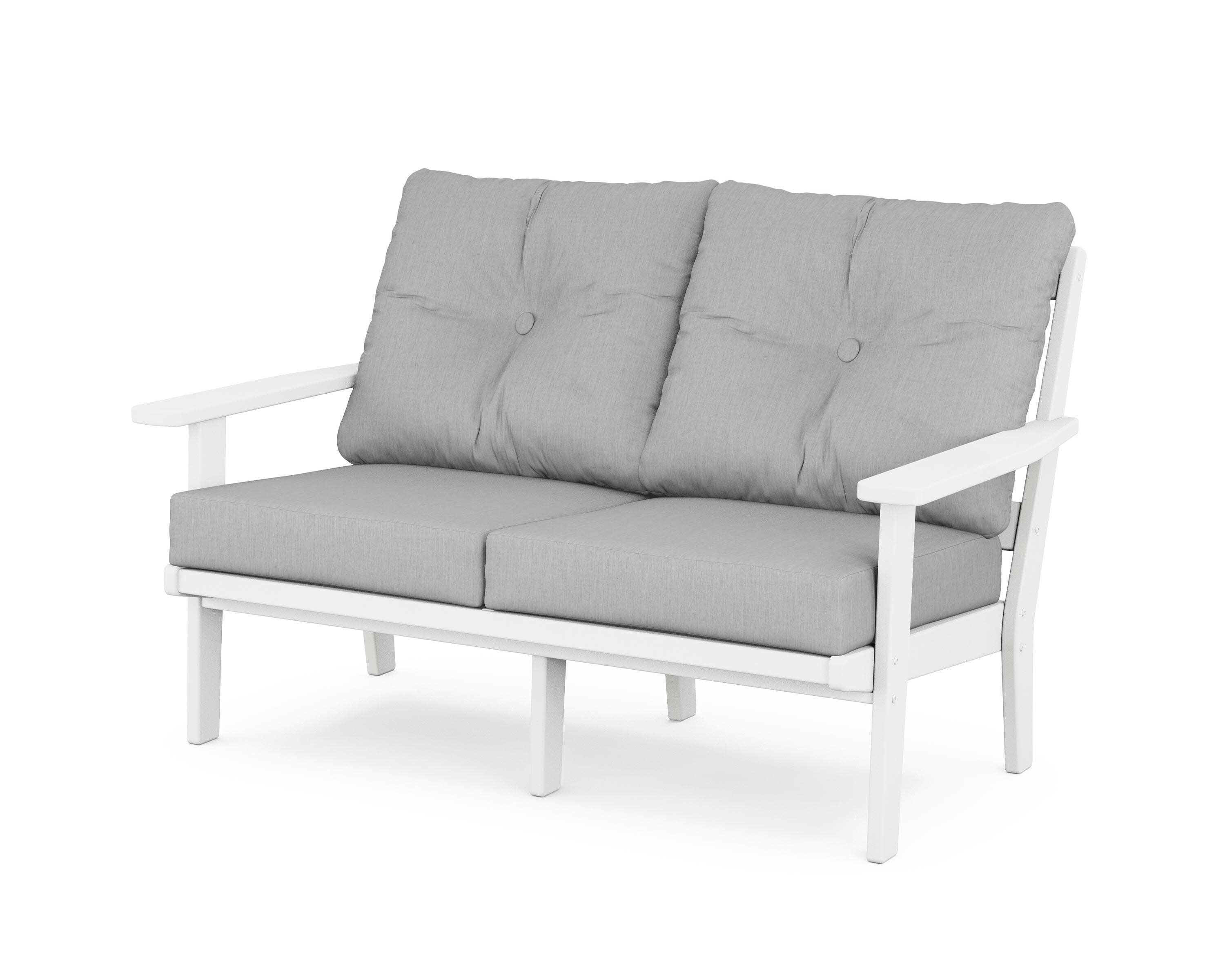 Prairie Deep SeatingLoveseat in White / Granite