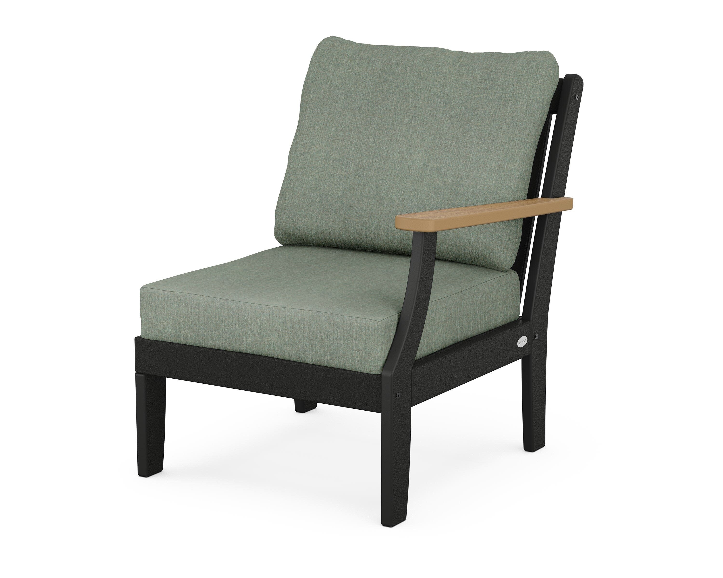 Braxton Modular Right Arm Chair in Black / Natural / Cast Sage
