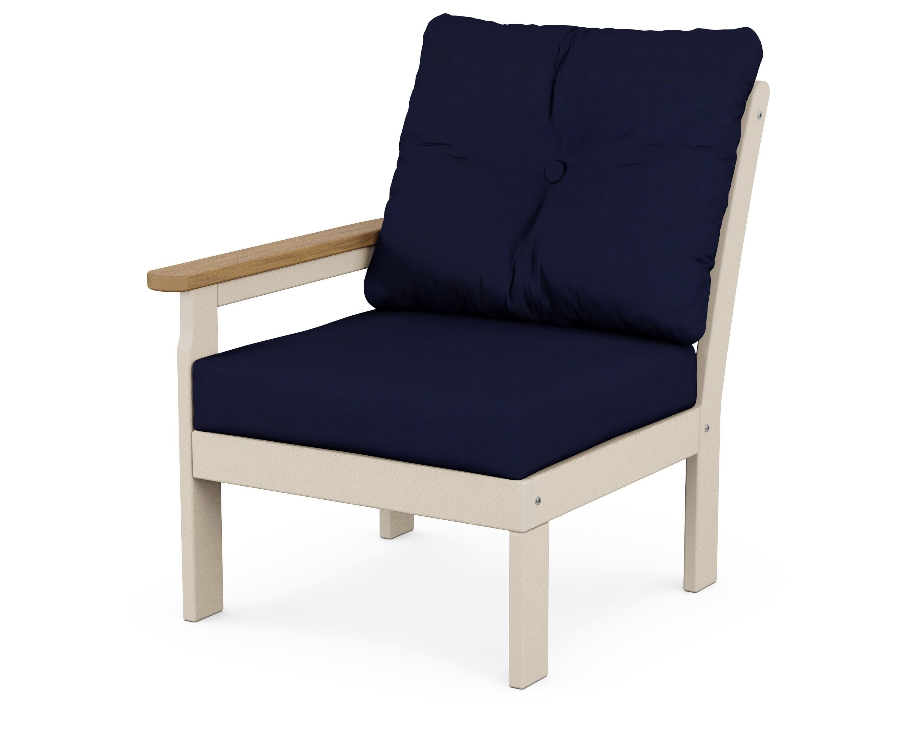 Vineyard Modular Left Arm Chair in Sand / Natural / Navy