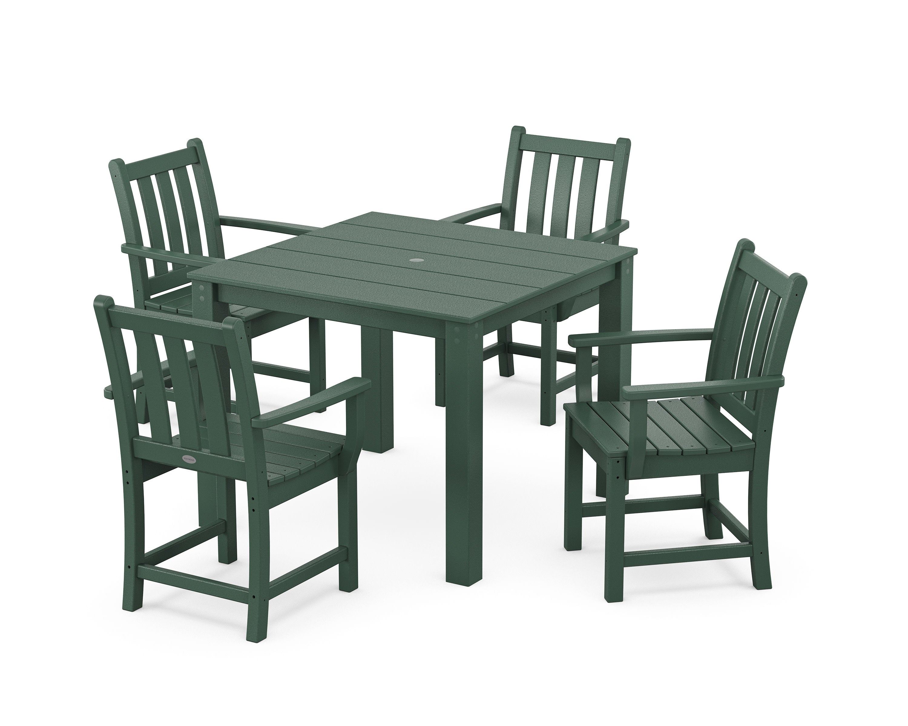 Traditional Garden 5-Piece Parsons Dining Set in Green