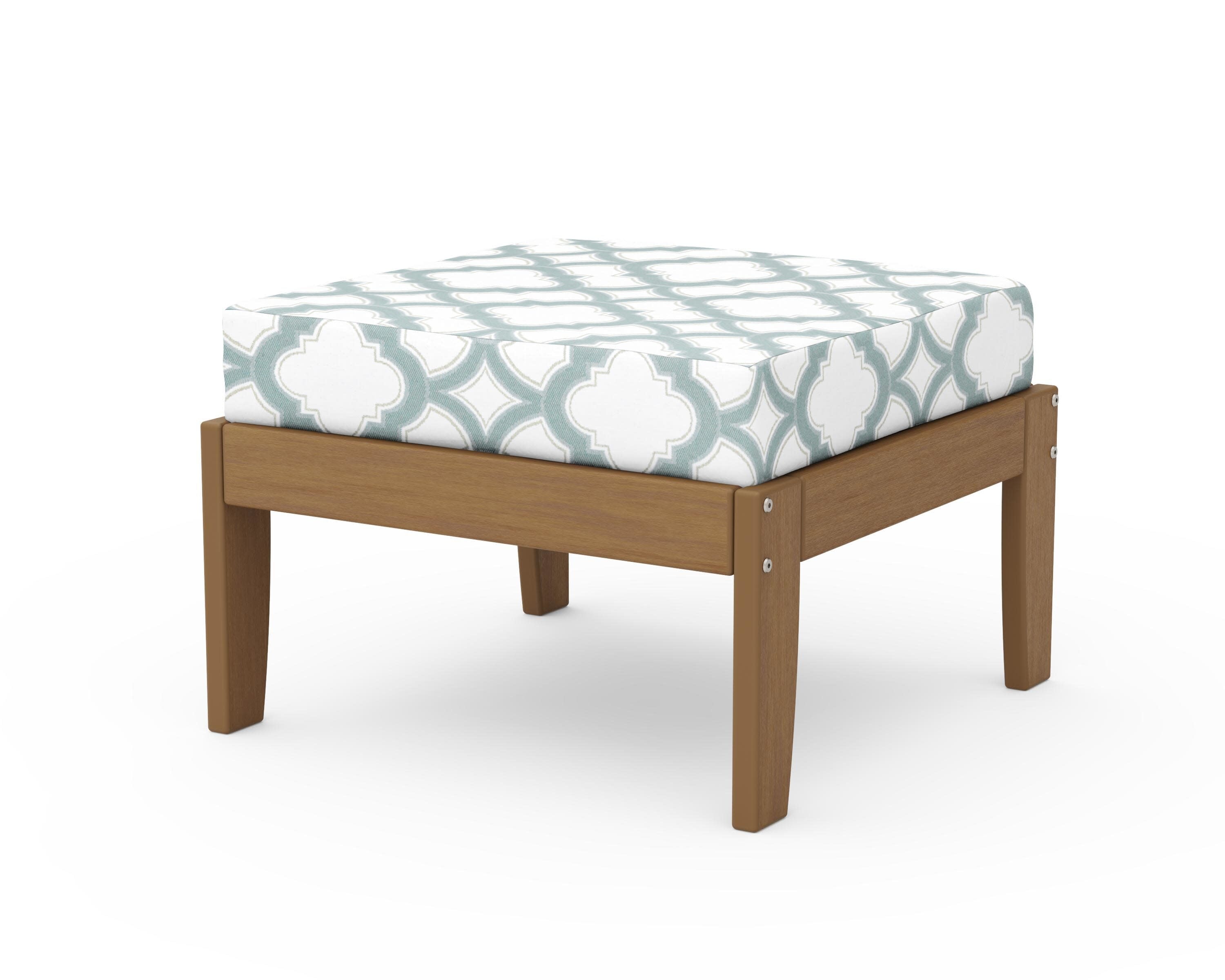 Modular Ottoman - Classic in Natural / Trellis Glacier Spa