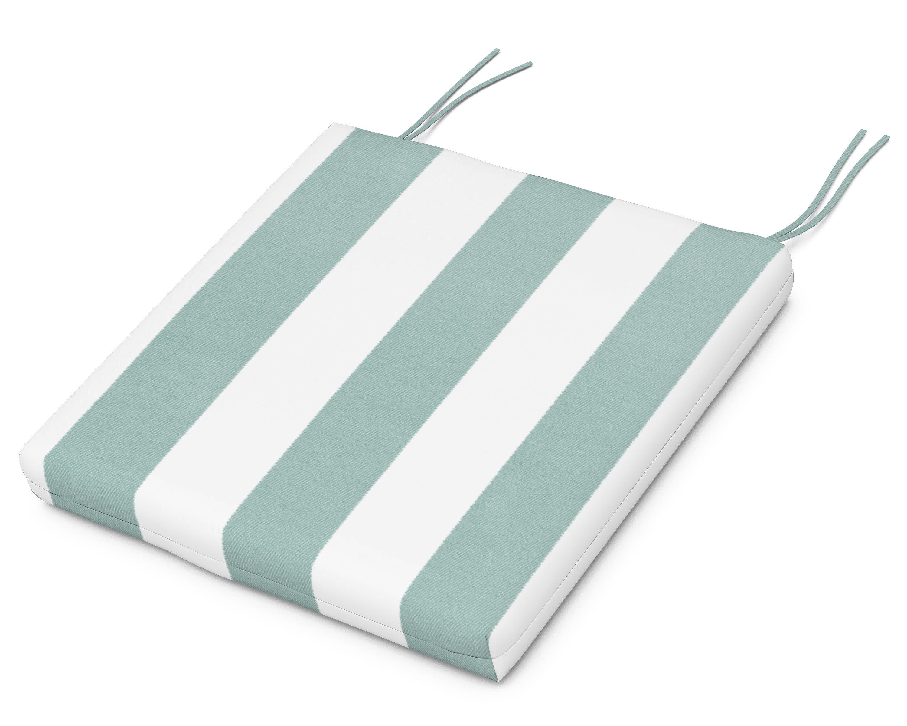 Seat Cushion 17"D x 20.75"W x 2.5"H in Cabana Stripe Glacier Spa