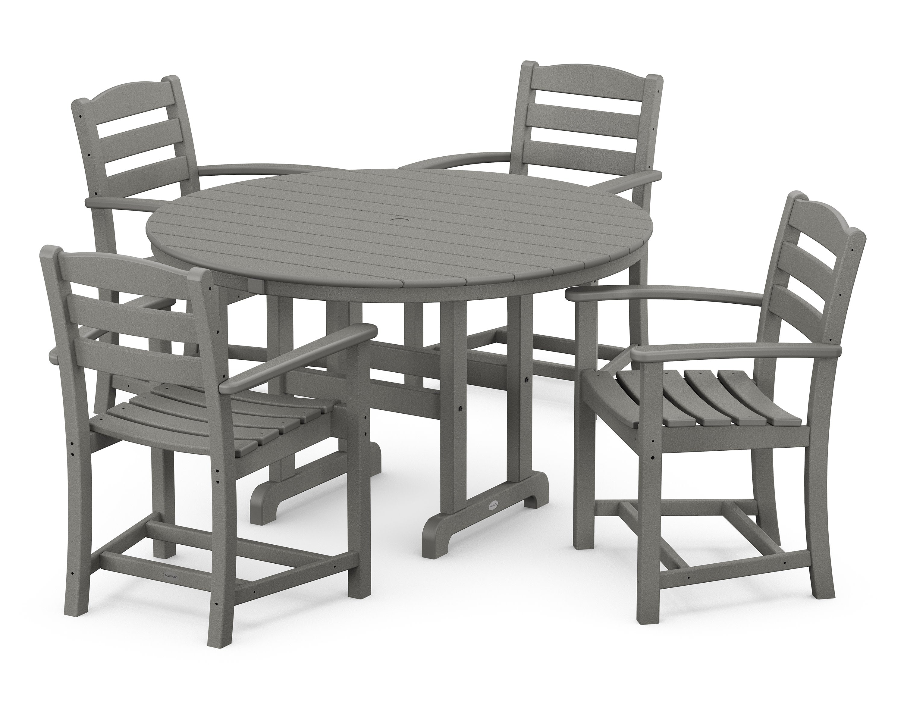 La Casa Caf 5-Piece Round Farmhouse Dining Set in Slate Grey