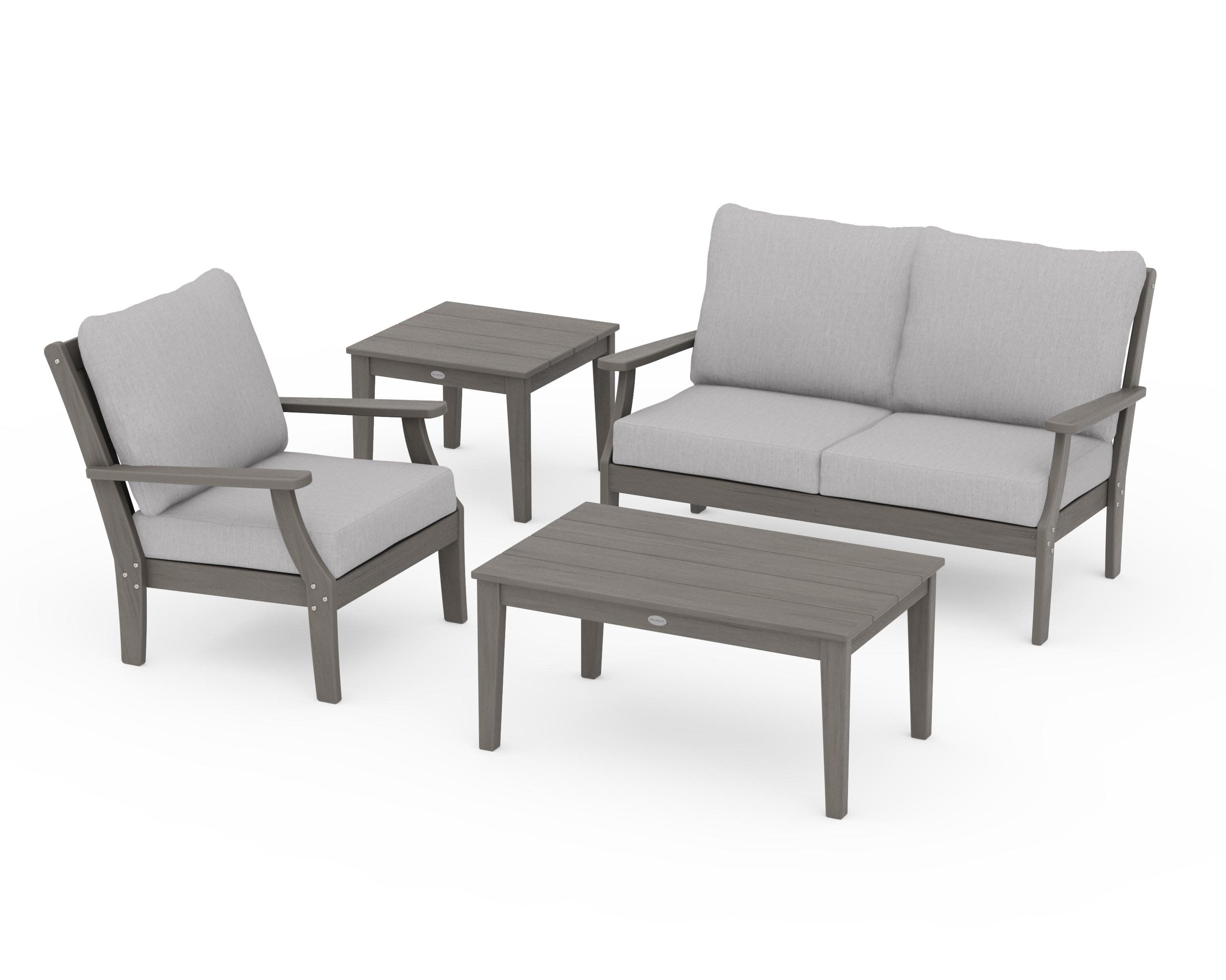 Braxton 4-Piece Deep Seating Set in Driftwood / Granite
