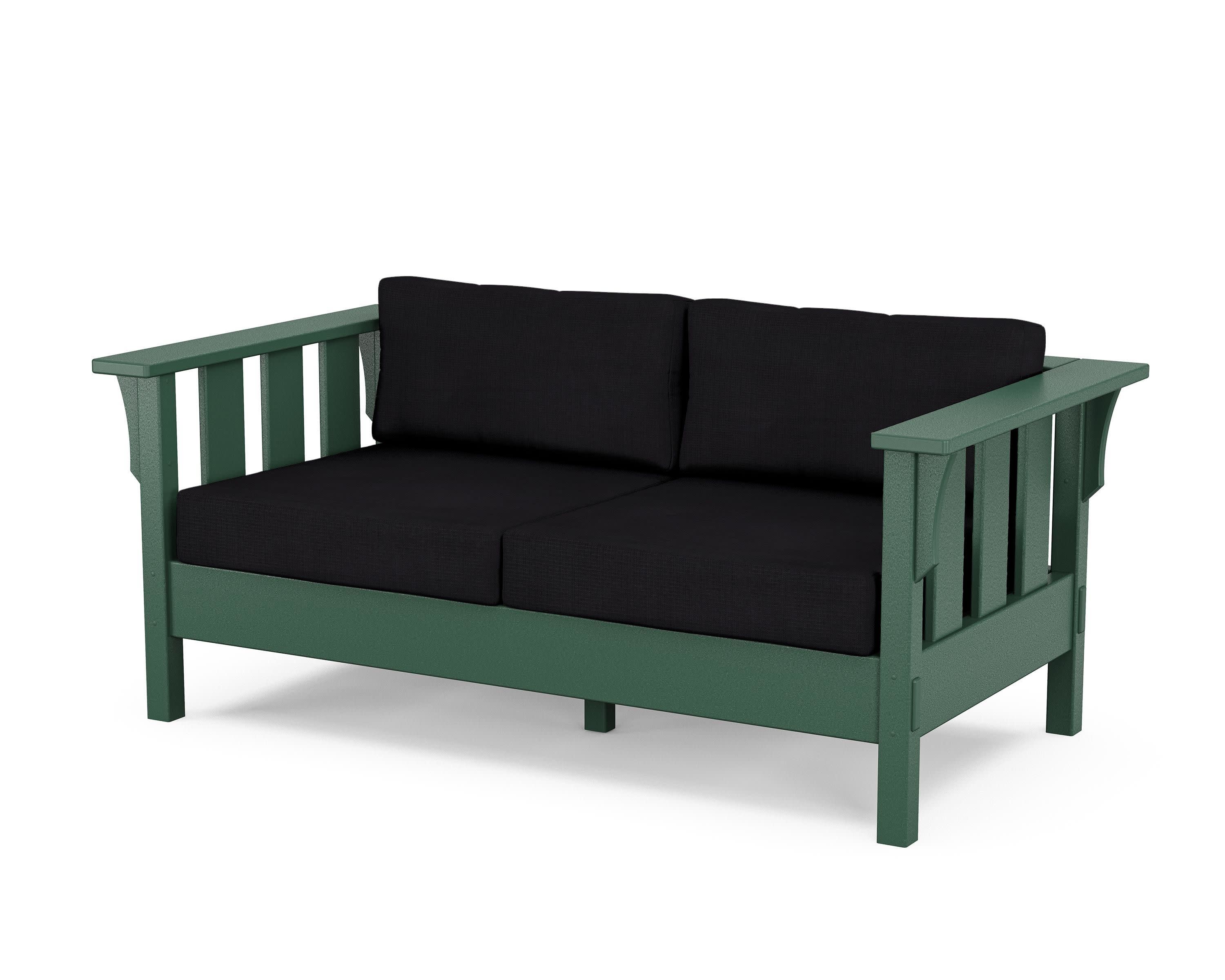 Acadia Deep Seating Loveseat in Green / Midnight Linen