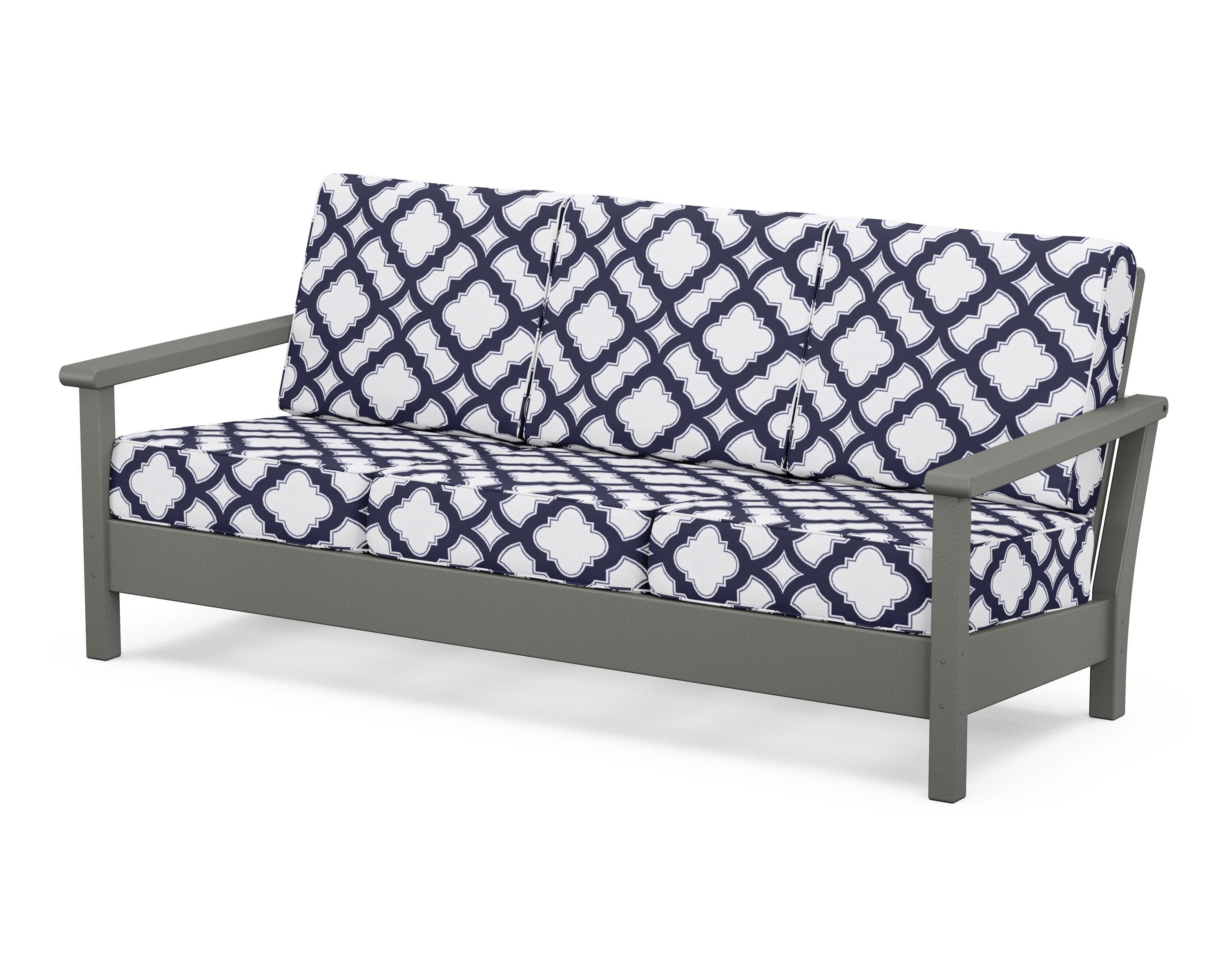 Harbour Deep Seating Sofa in Slate Grey / Trellis Navy