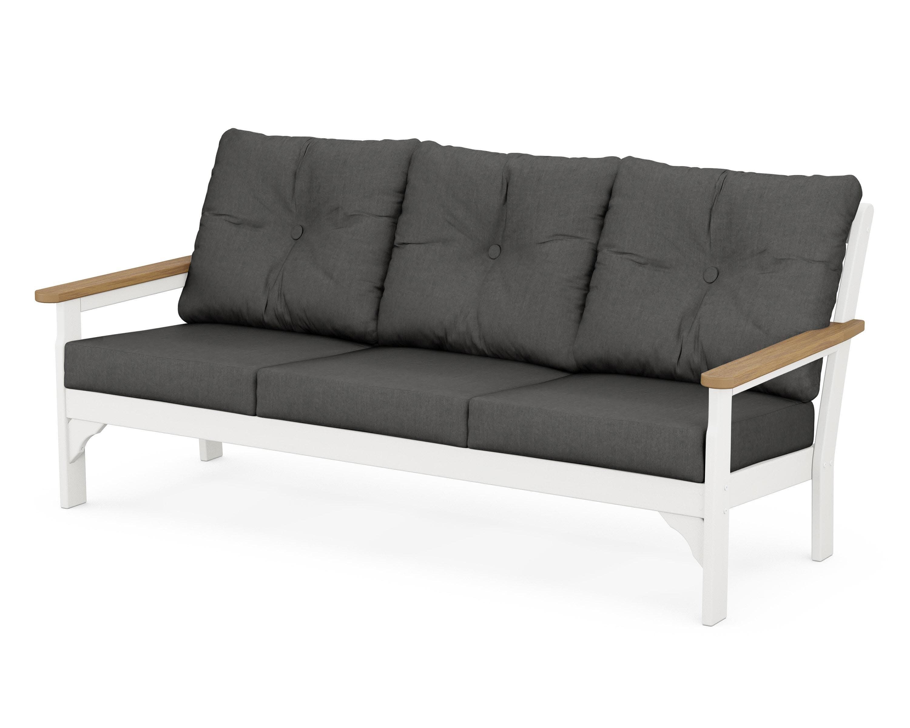 Vineyard Deep Seating Sofa in White / Natural / Spectrum Carbon