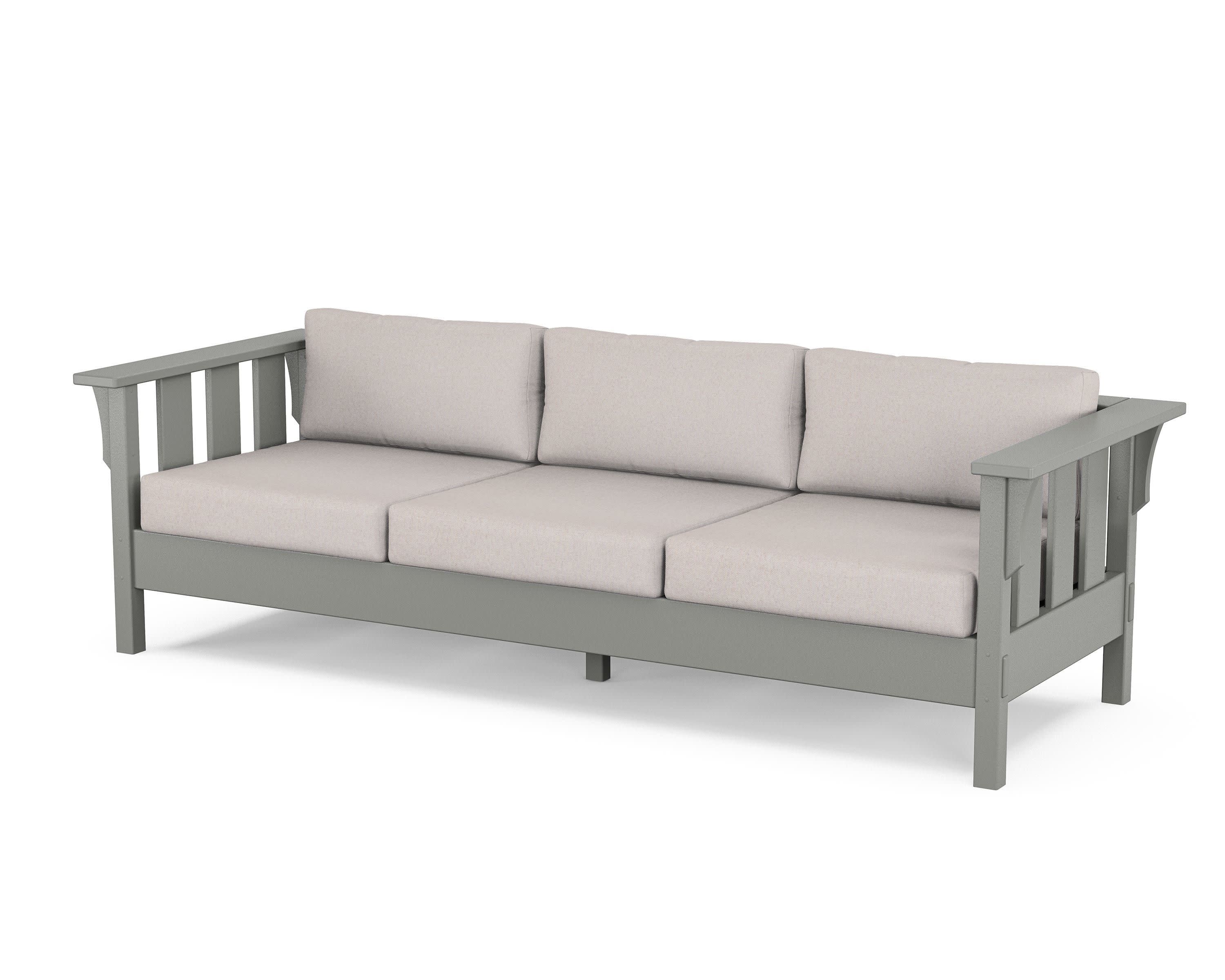 Acadia Deep Seating Sofa in Slate Grey / Dune Burlap